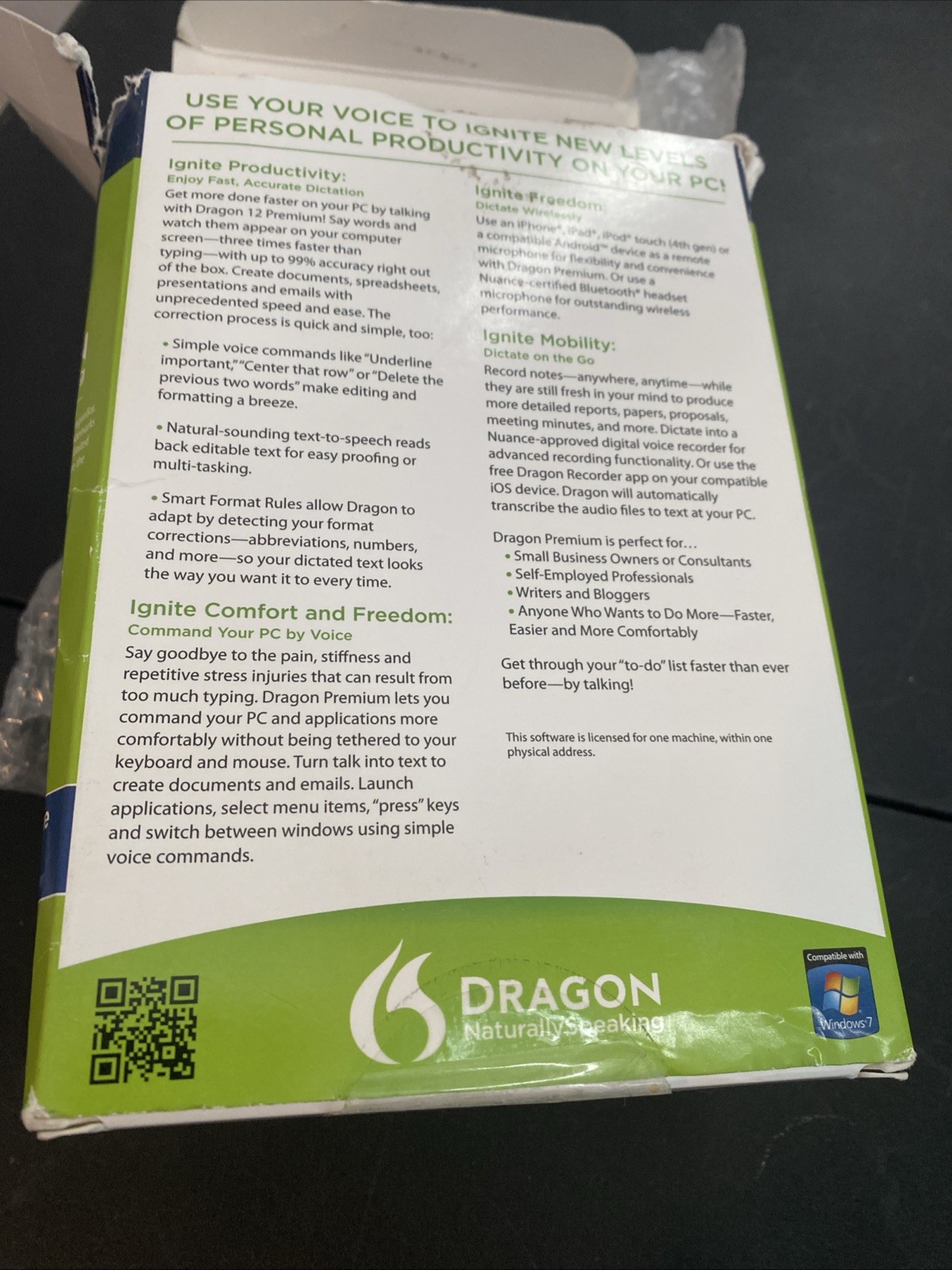 Nuance Dragon Naturally Speaking Version 12 Premium Edition New But No CD