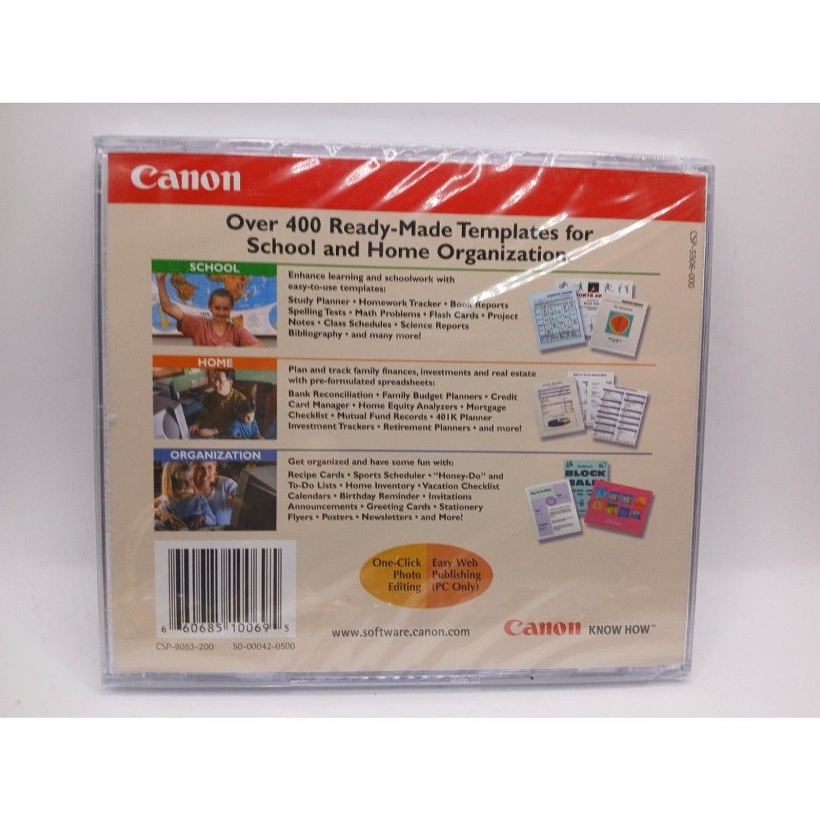 Canon Office Ready Family Essentials Windows 95, 98, NT 4.0 CD-ROM 2000 Mac 7.5+