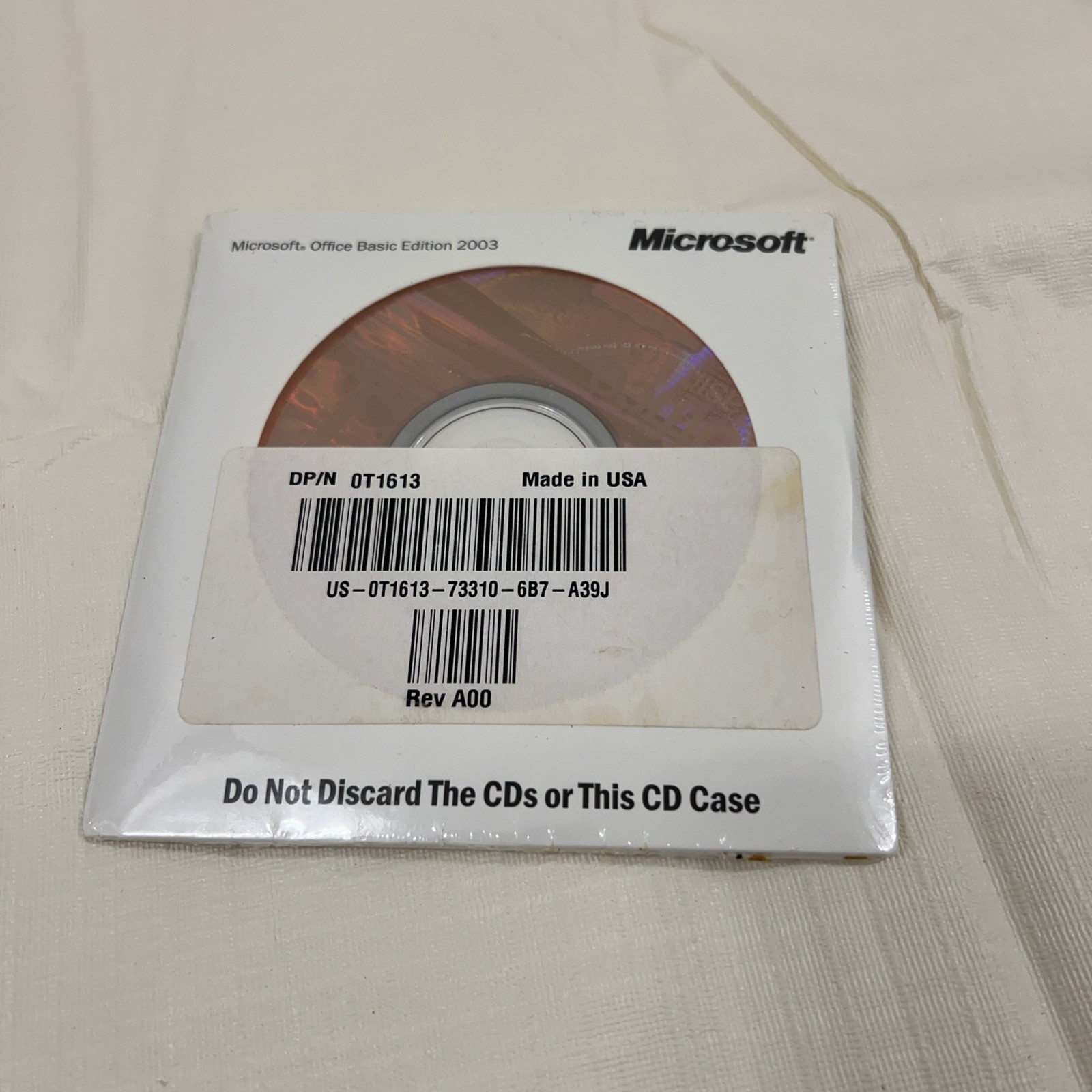 DELL / Microsoft 2003 Office Basic Edition CD And CD Case