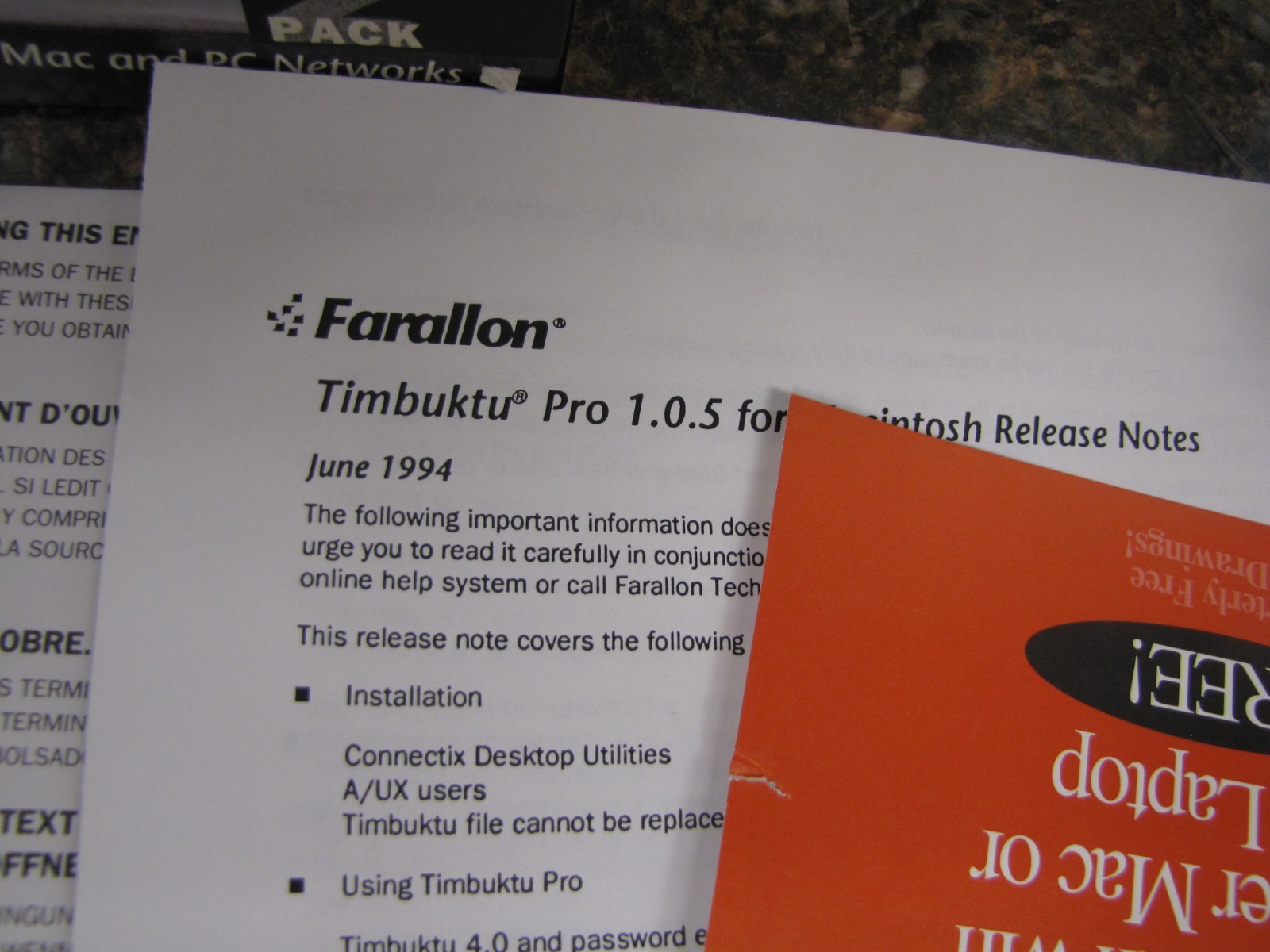 RARE – Farallon Timbuktu Pro 1992 Complete in Big Box Book & 2x 3.5″ Disks -HN10