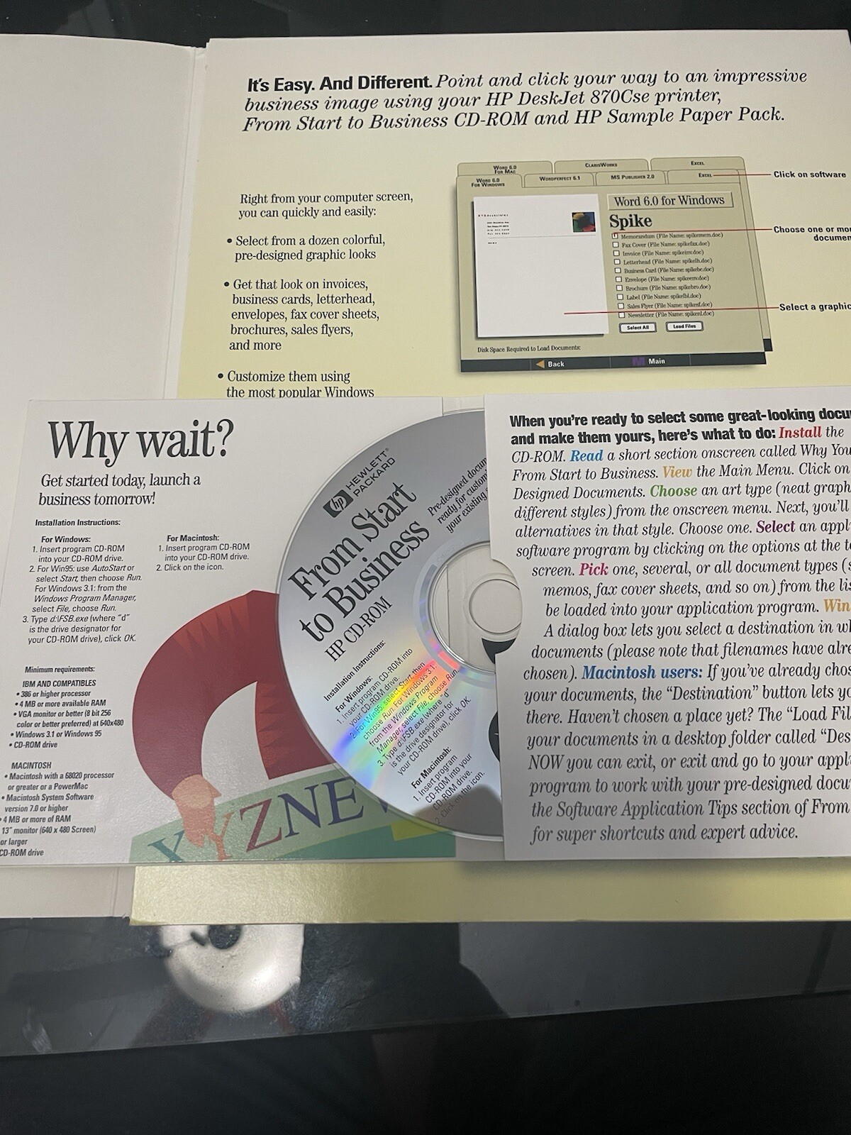 HP Print Kit from start to business w/CD Hewlett Packard Creating Business Docs