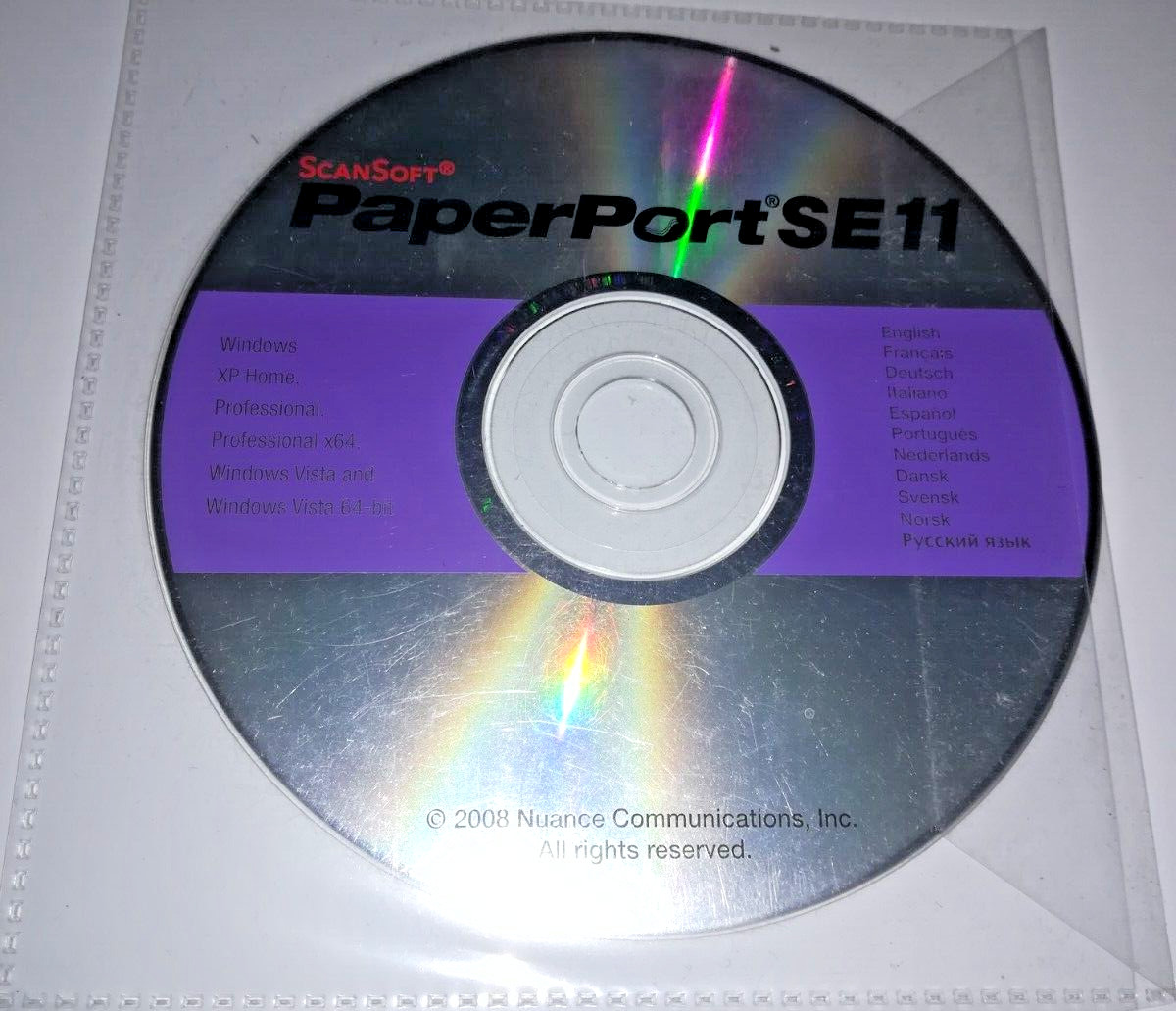 ScanSoft Paperport SE11 Software DIsk PER WINDOWS XP HOME PROFESSIONALX64-VISTA