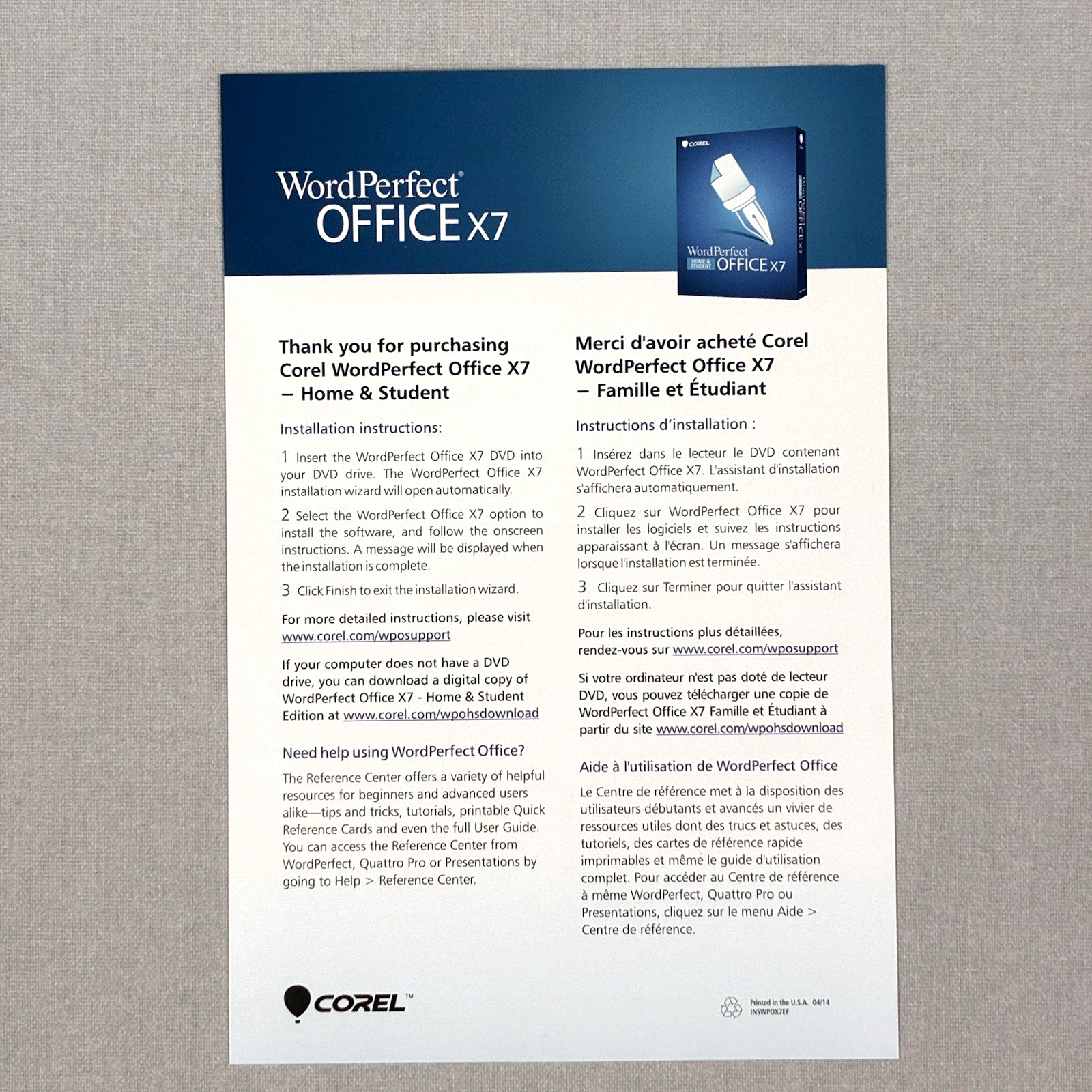 Corel WordPerfect Office X7 Software Suite Home & Student for 3 Devices