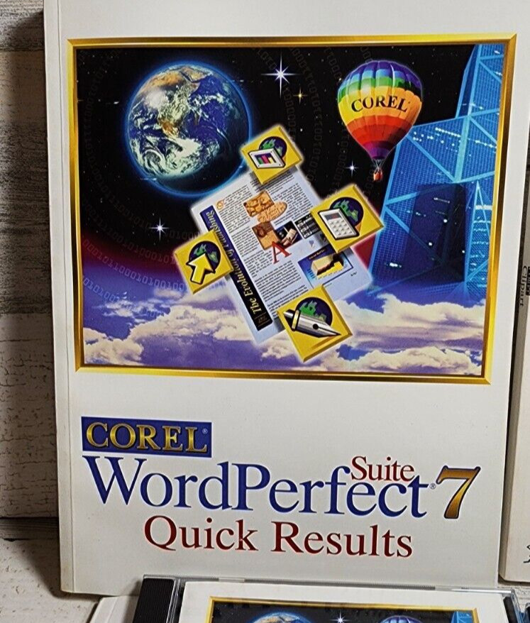 Vintage Corel WordPerfect 7 Suite Software For Windows 95
