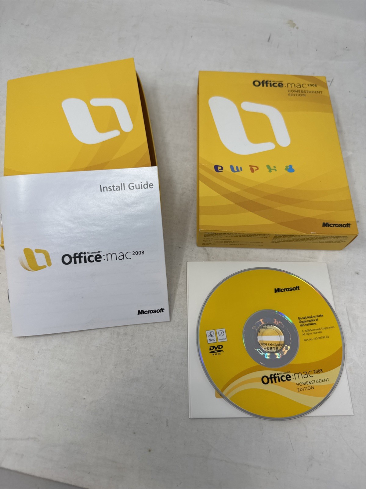 Microsoft Office 2008 Home & Student Edition 2008 for Mac w product keys