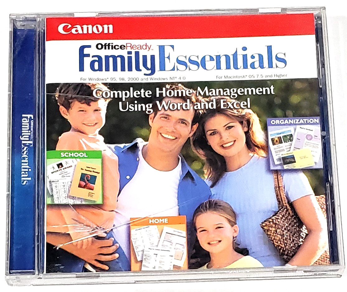 Canon Office Ready Family Essentials Windows 95, 98, NT 4.0 CD-ROM 2000 Mac 7.5+