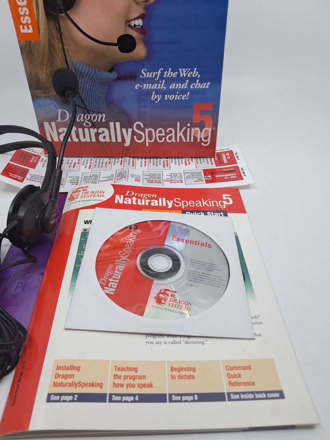 Dragon Naturally Speaking 5 Point & Speak W/ Microphone Headset W/ KEY Complete