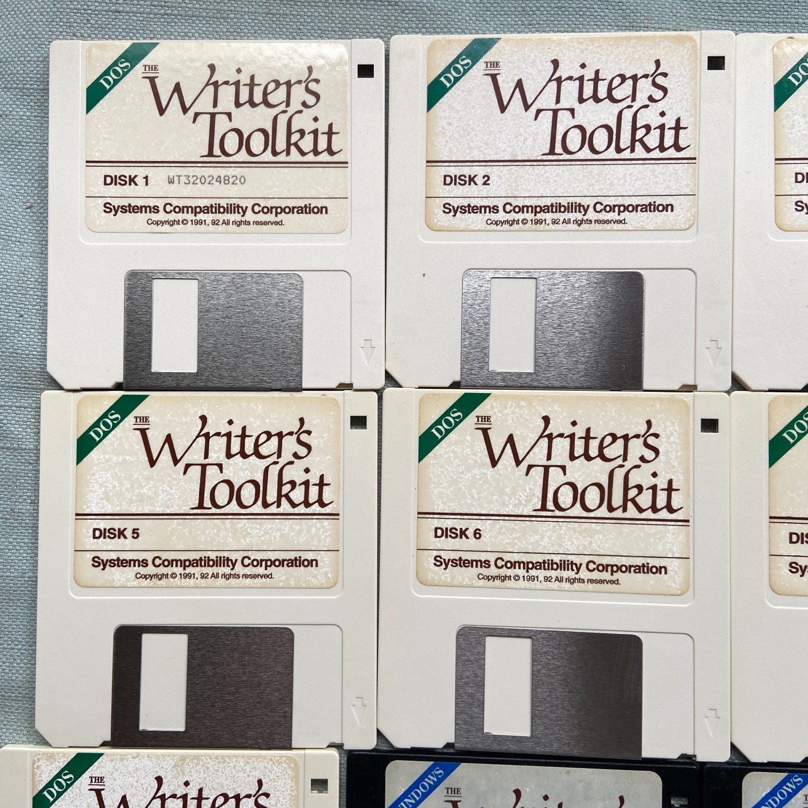 Vintage Software Lot 3.5” Writers Toolkit DOS 1992 Windows Systems Compatibility