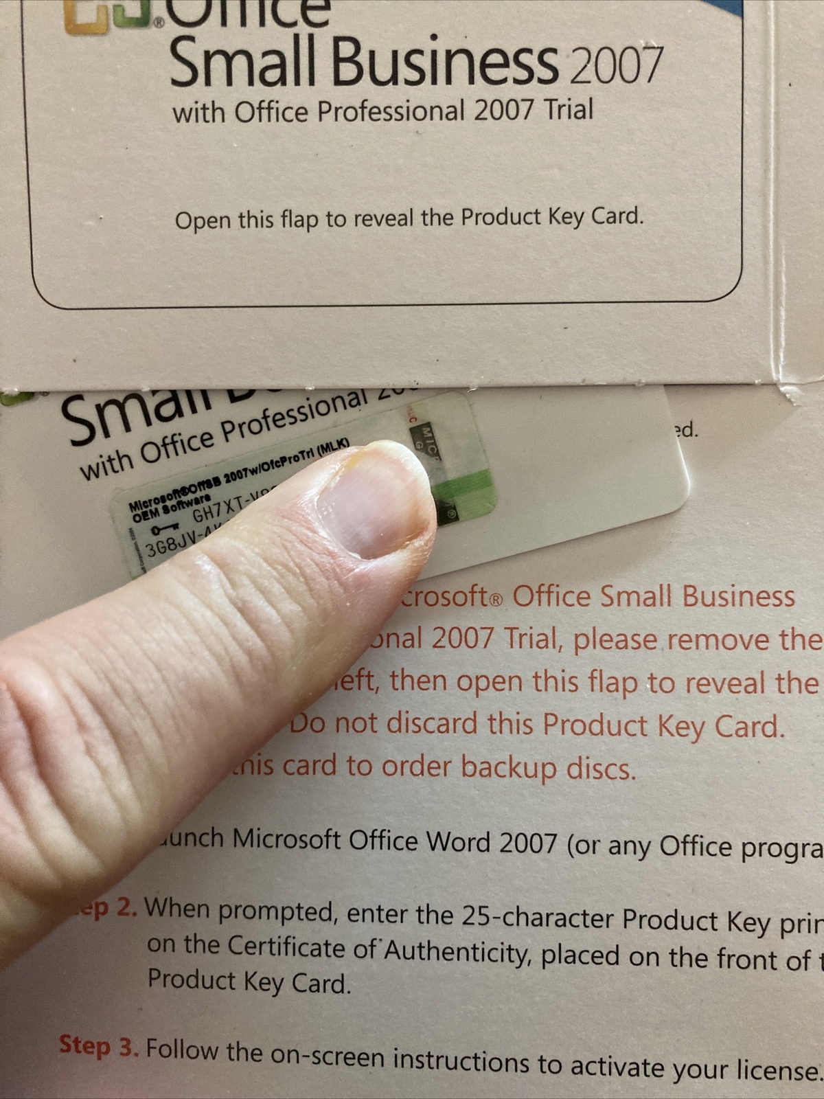 Microsoft Office 2007 small Business Medialess No Disc License Genuine Key