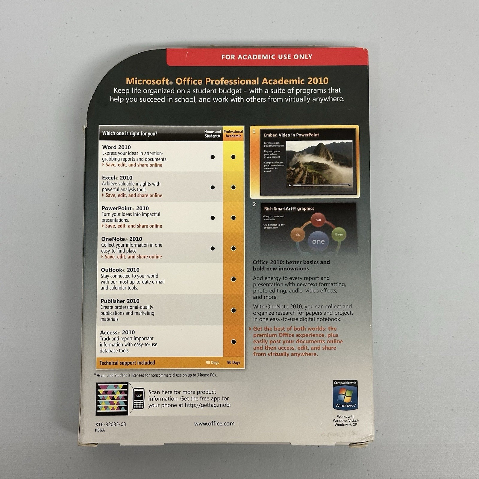 Microsoft Office Professional Academic 2010 Windows Software With Key