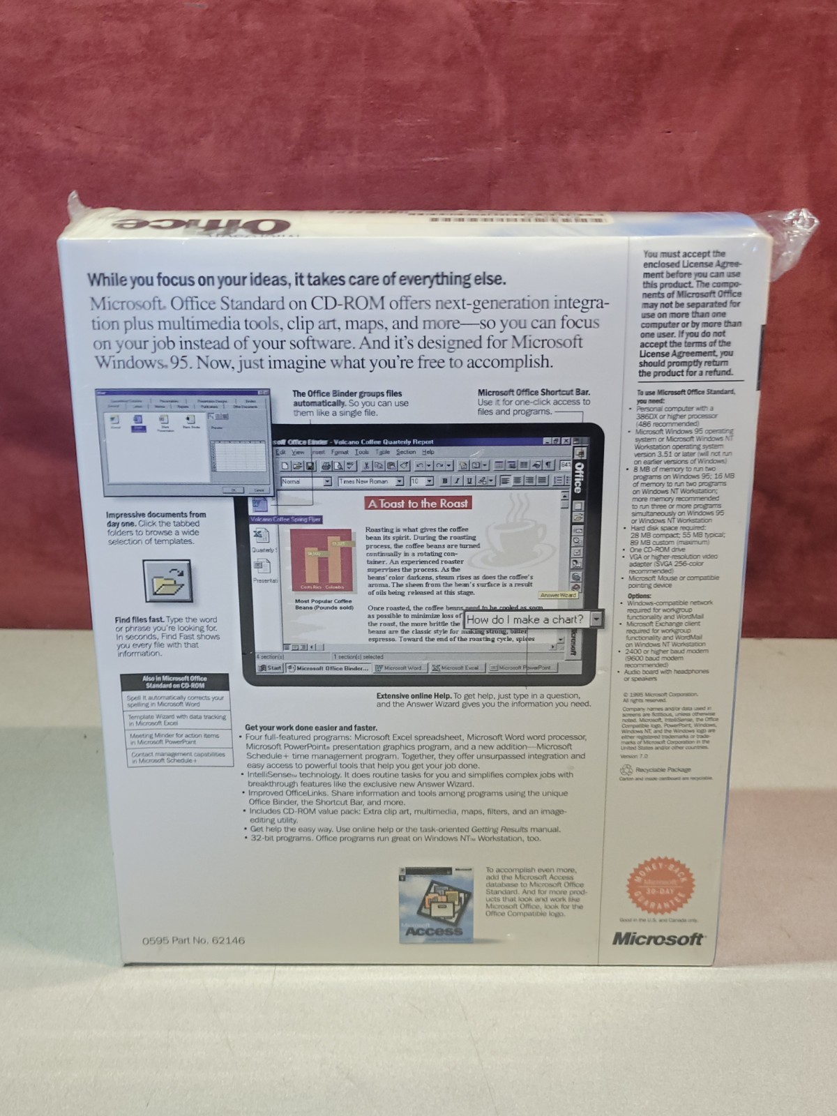 Vintage Microsoft Office Standard Edition for Windows 95 New Sealed