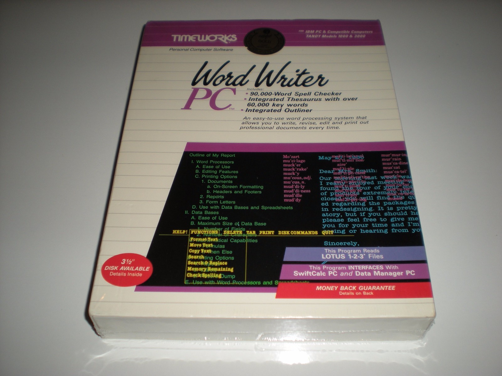 Timeworks WordWriter PC new in box Dos Word Processing Word Writer PC 5.25″ disk
