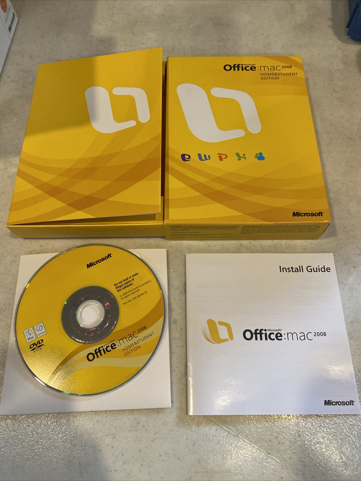 Microsoft Office 2008 Home & Student Edition for Mac w/ 3 Product Keys