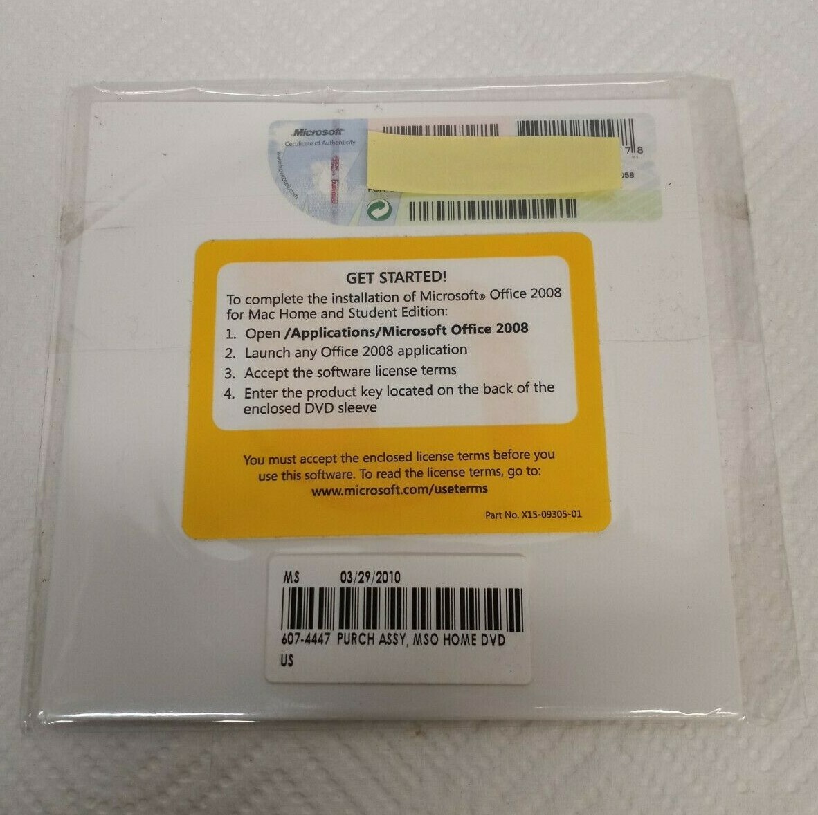 Microsoft Office Mac 2008 Home and Student Edition with License