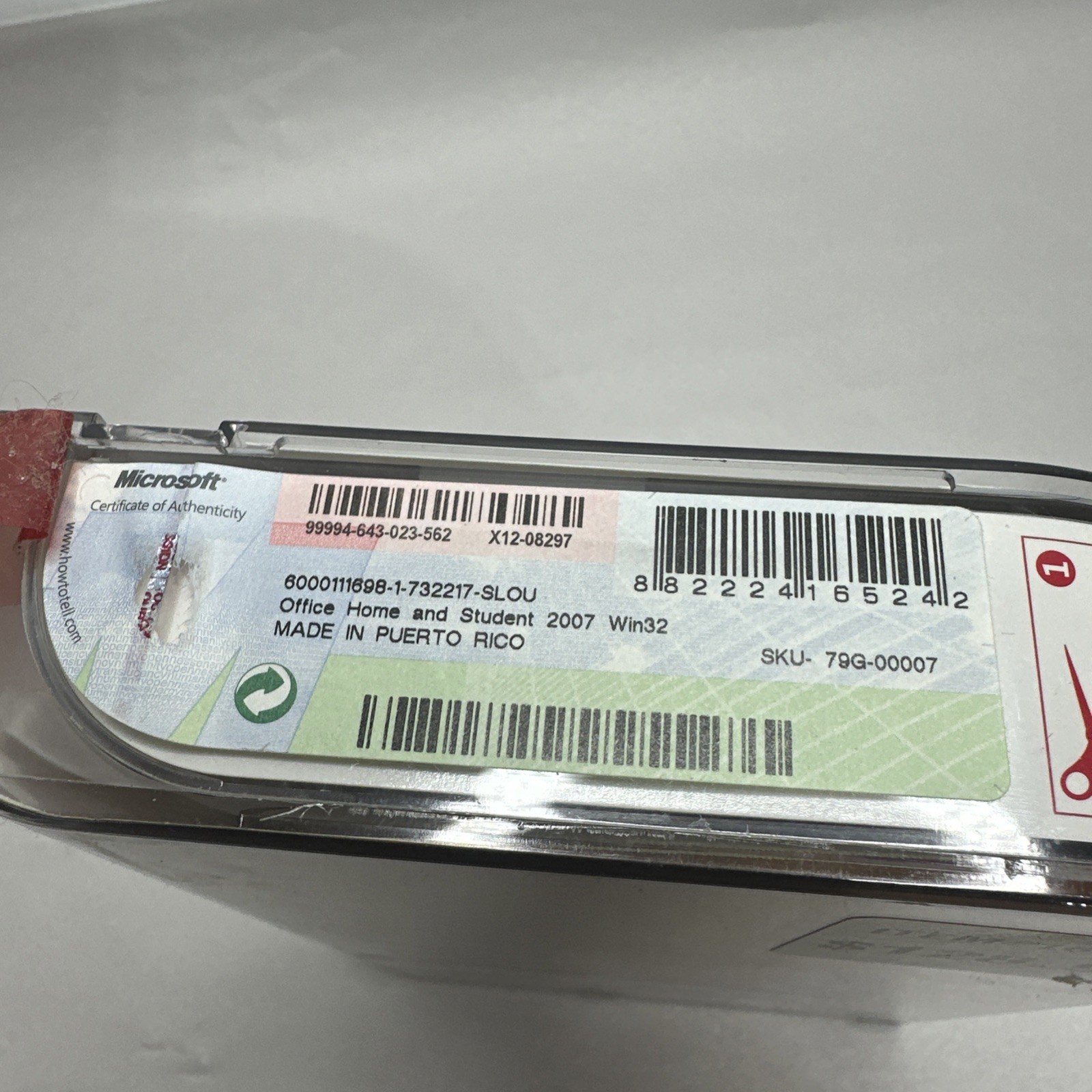 Microsoft Office Home and Student 2007 w/ Product Key Preowned Disk & Box