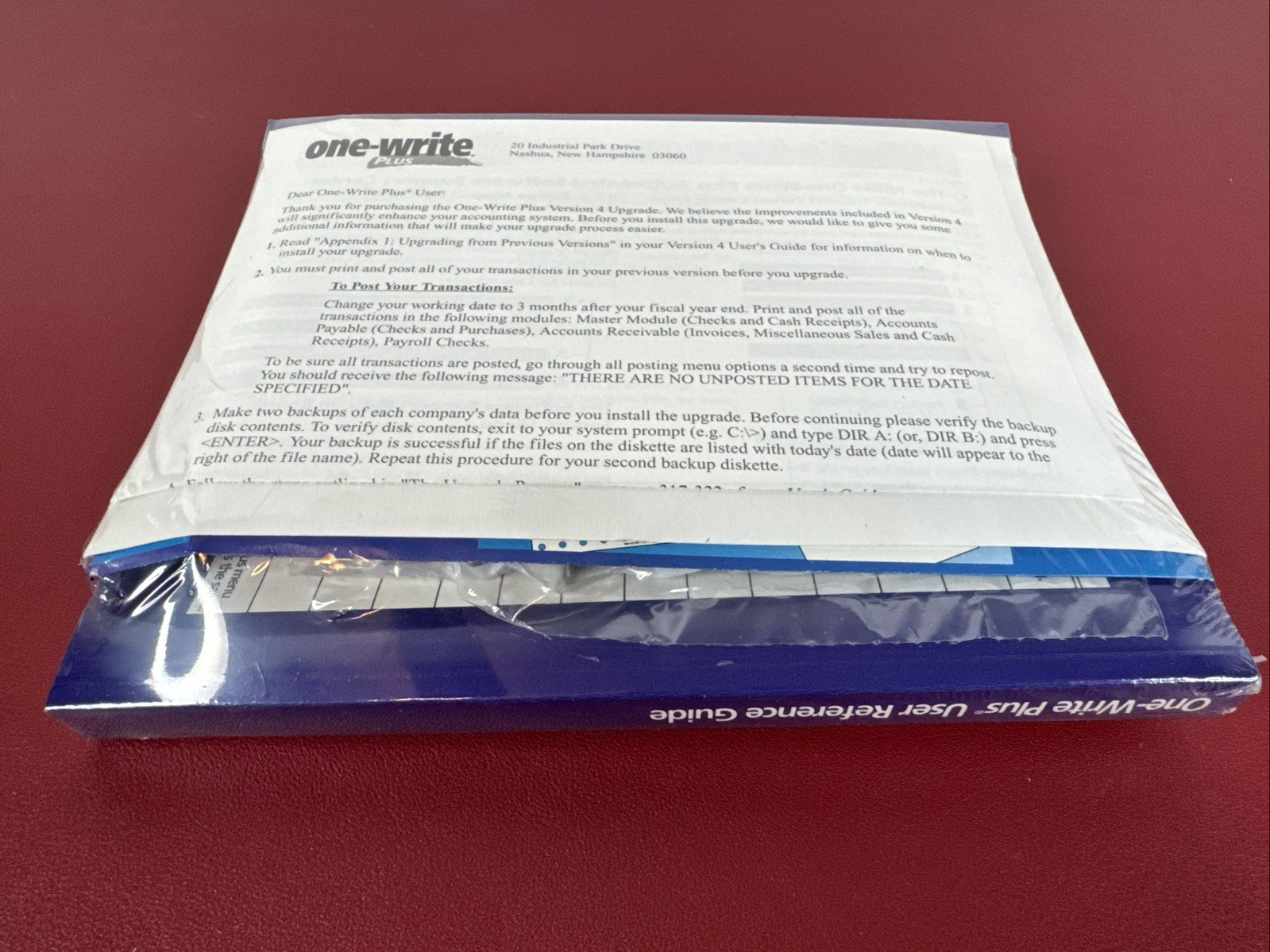 New Sealed One Write Plus Version 4, Accounting Payroll – Software