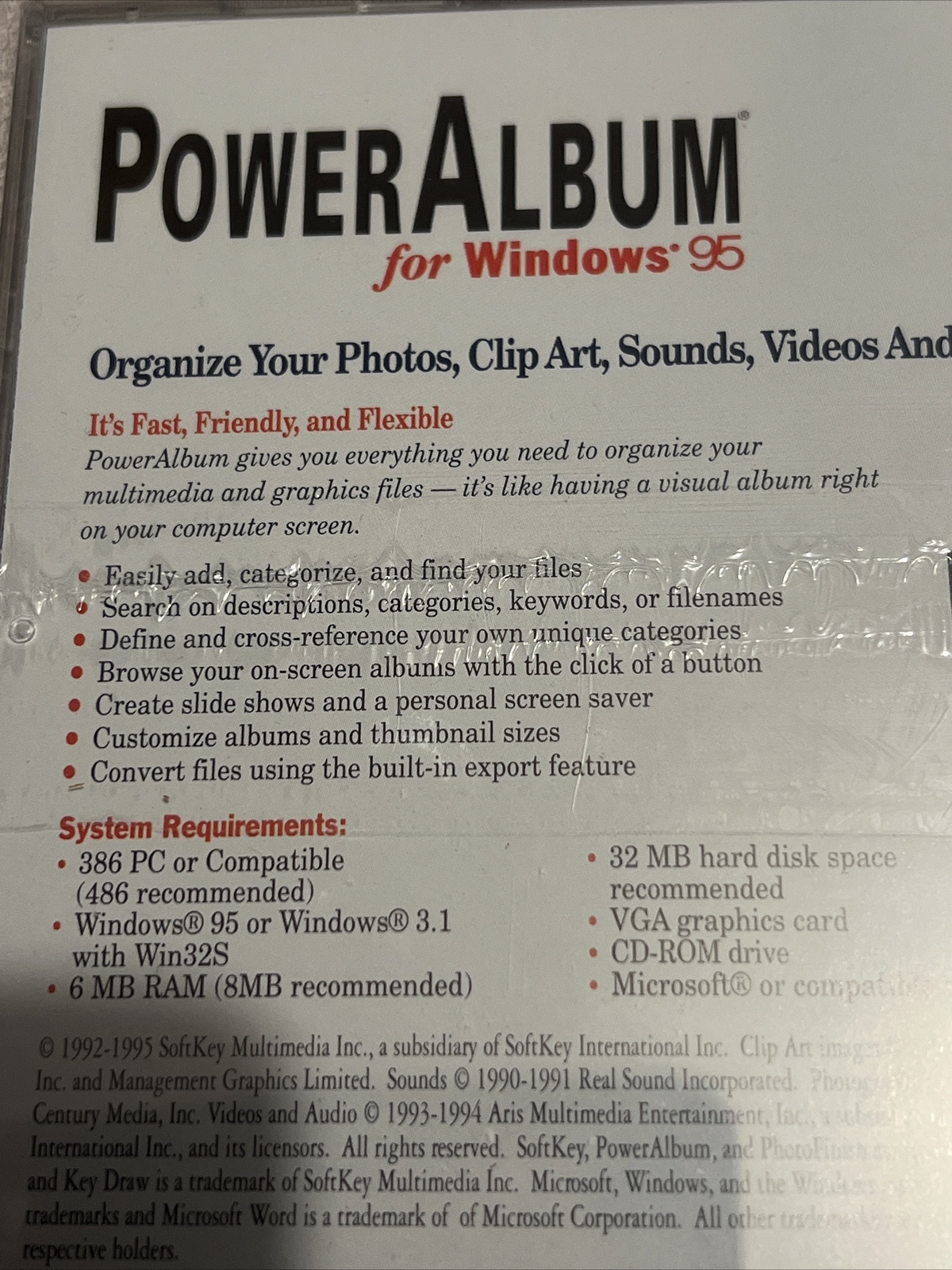 POWER ALBUM PC Soft key Software NEW & SEALED. FREE SHIPPING