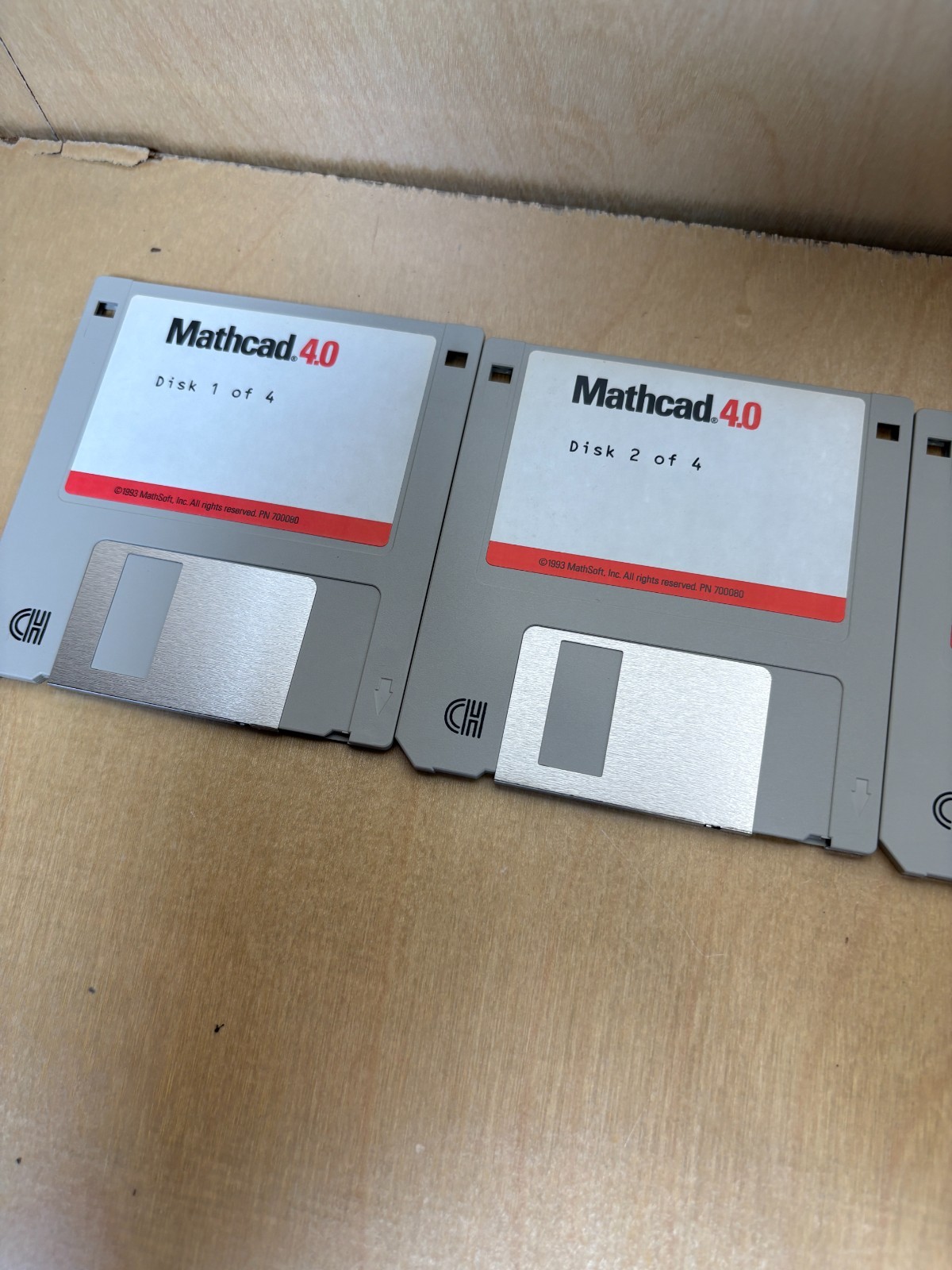 Mathcad 4.0 MathSoft 1993 3.5 Floppy Disk Set 1-4 Untested