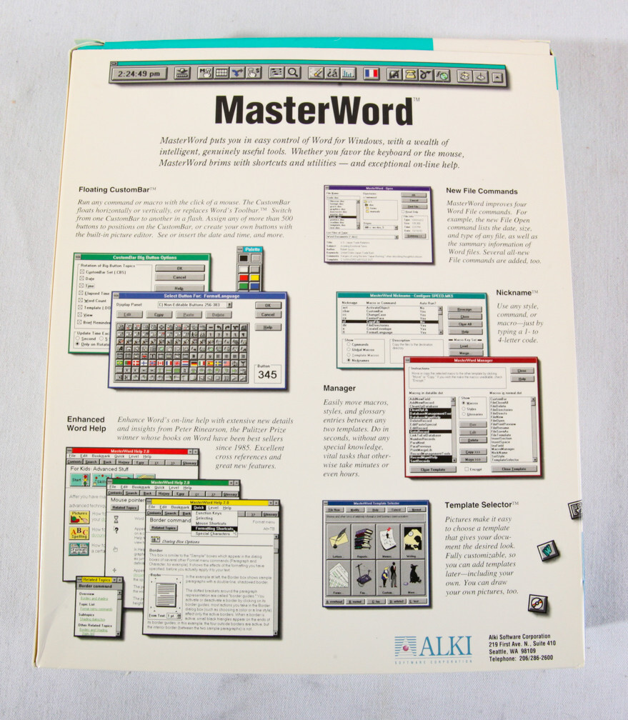 RARE Alki MasterWord, 1992 Software Supplement for Microsoft Word