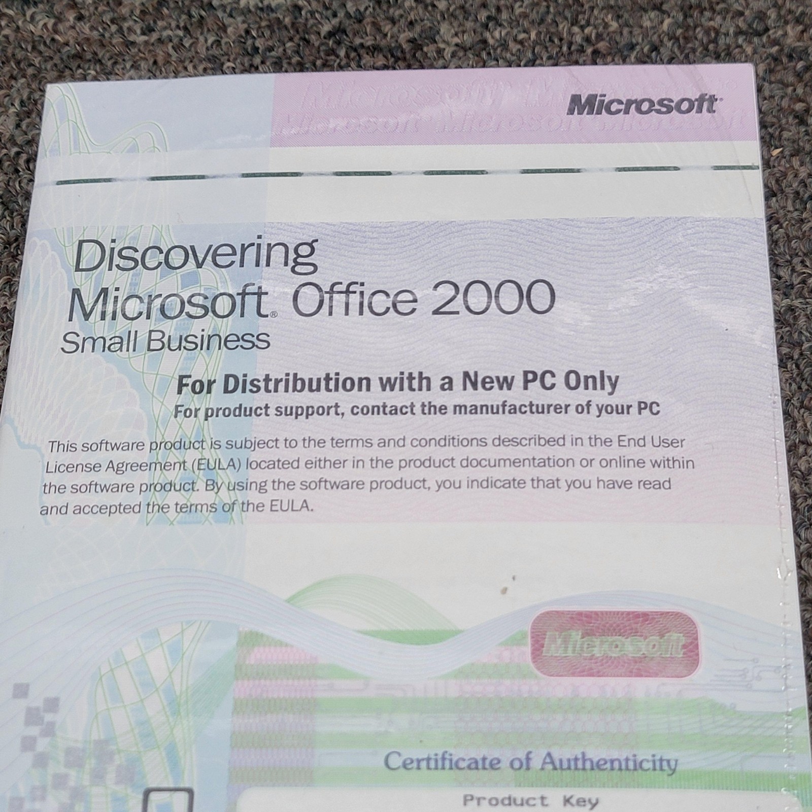 Vintage Microsoft Office 2000 Small Business OEM CD X03-68684 053YPV USA PC