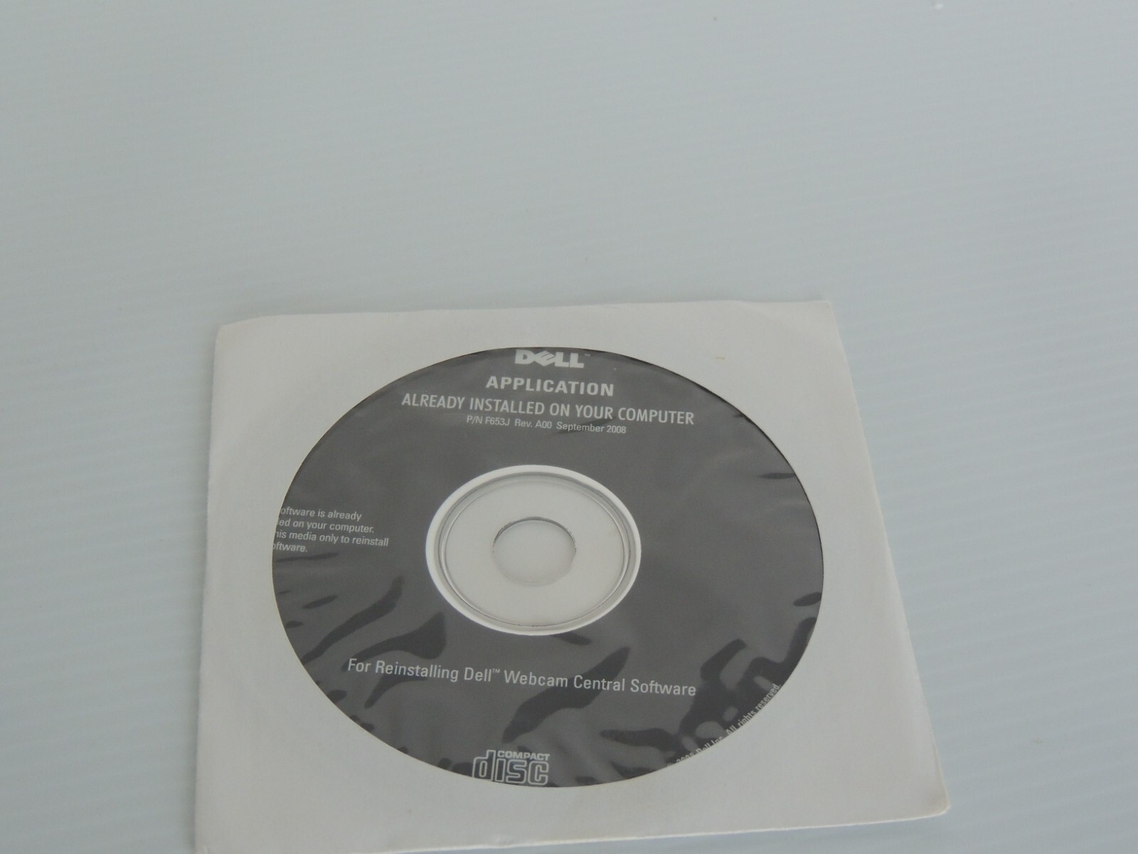 DELL APPLICATION ALREADY INSTALLED ON YOUR COMPUTER FOR REINSTALLING WEBCAM CENT