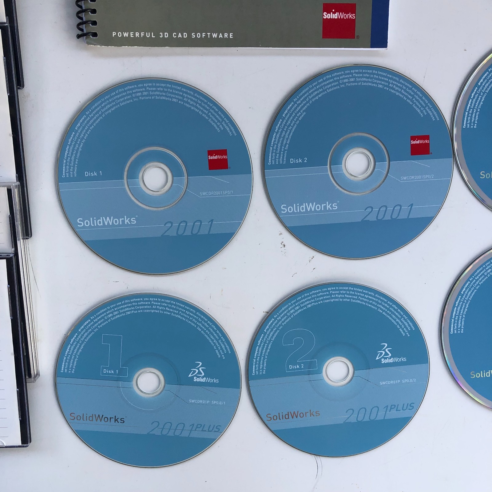 SolidWorks 2000 to 2003 DVD Software Discs LOT 3D SWCDR03 SP3+What’s New Book