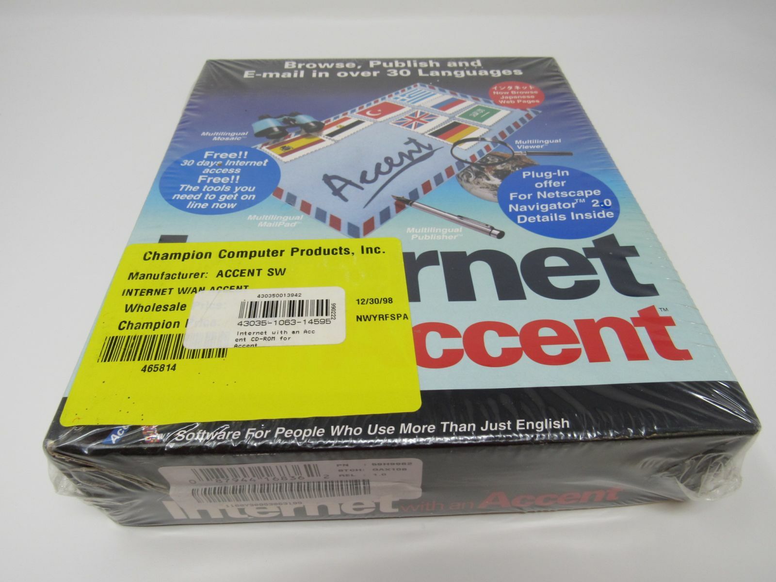 Champion Computer Products Inc Internet With An Accent 59H9962 Vintage