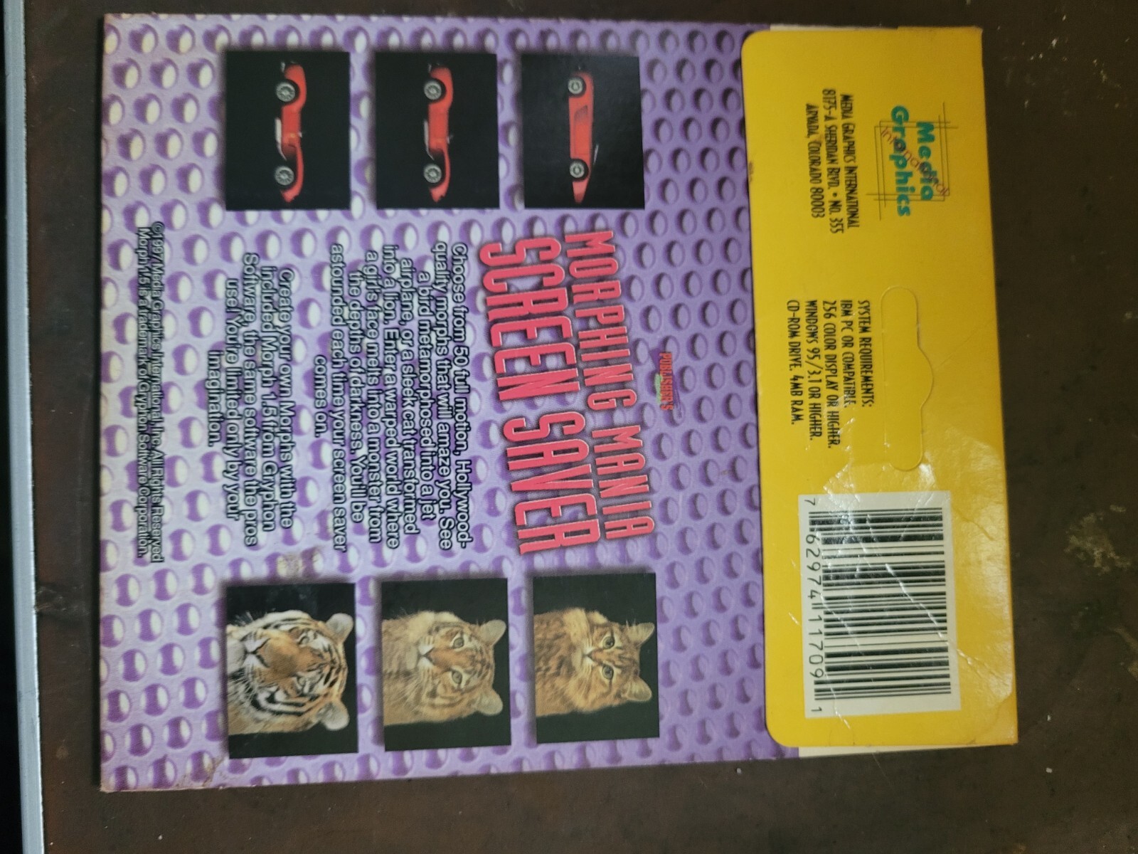 Sealed Rare VINTAGE Morphing Mania Screen Saver CD ROM FOR PC Windows 95/3.1