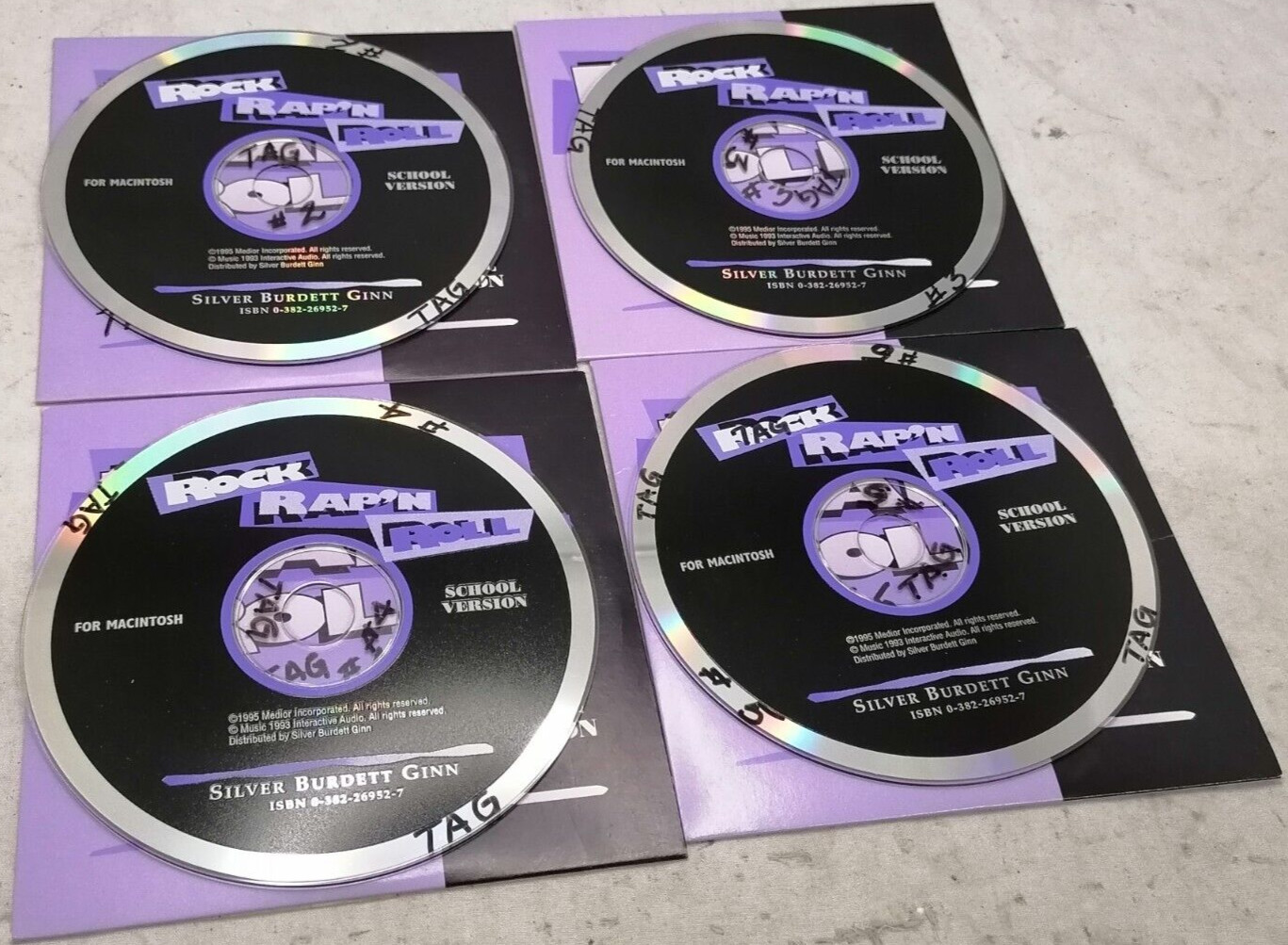 Vintage 1995 Medior Inc Rock Rap N’ Roll Disk Set