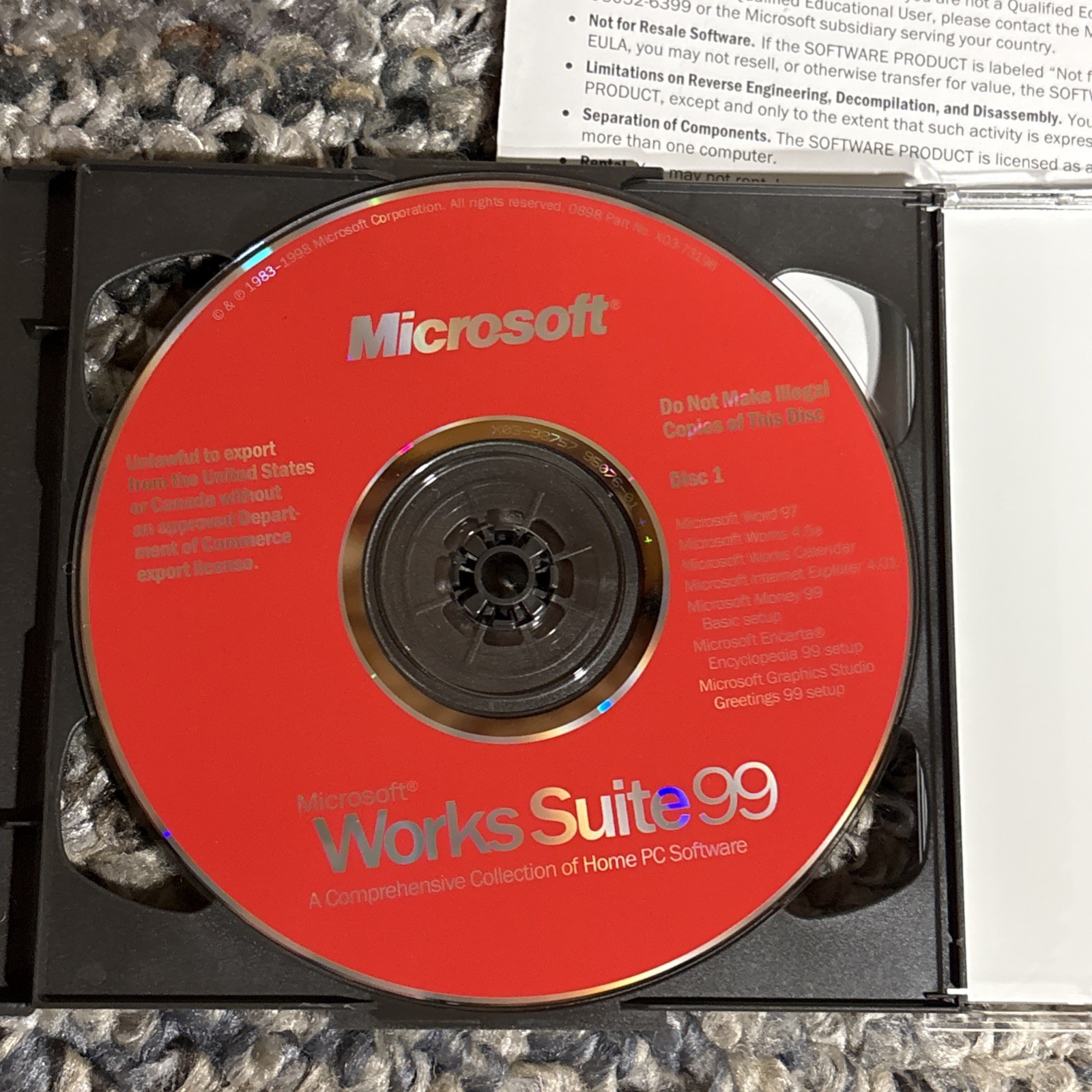 Microsoft Works Suite 99, CD Key, Retail Box For Windows 95 Or Later +Streets 98