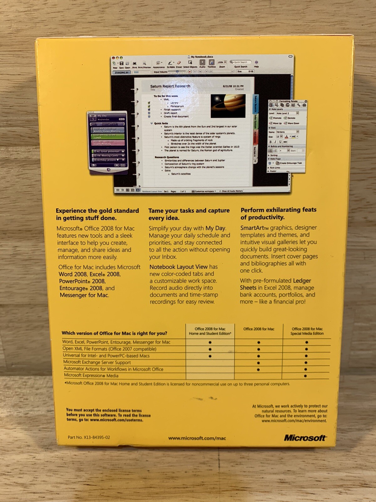Microsoft Office 2008 Home and Student Edition for Mac