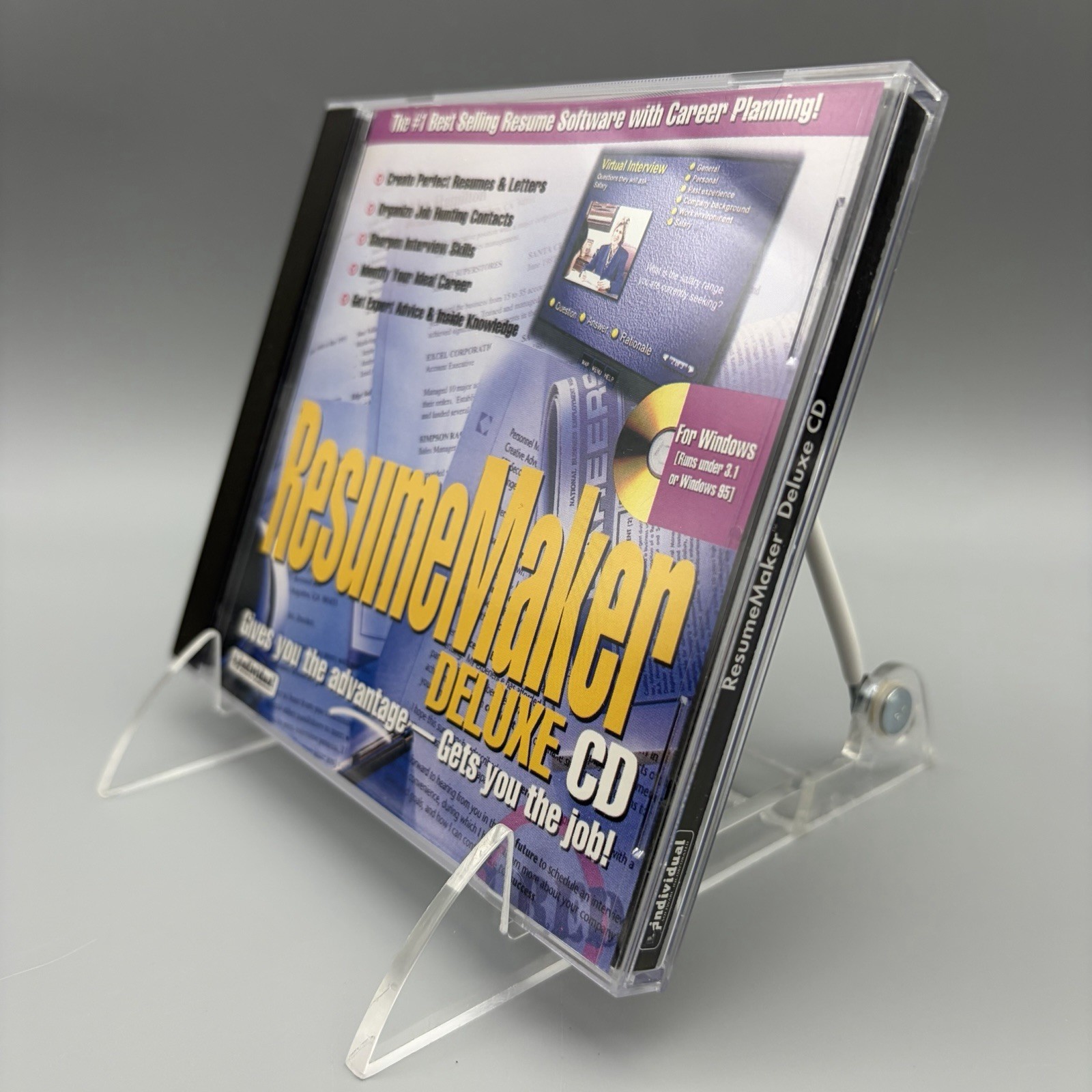 Vintage 1995 Resume Maker Deluxe CD Software Windows 3.1 & 95 Individual