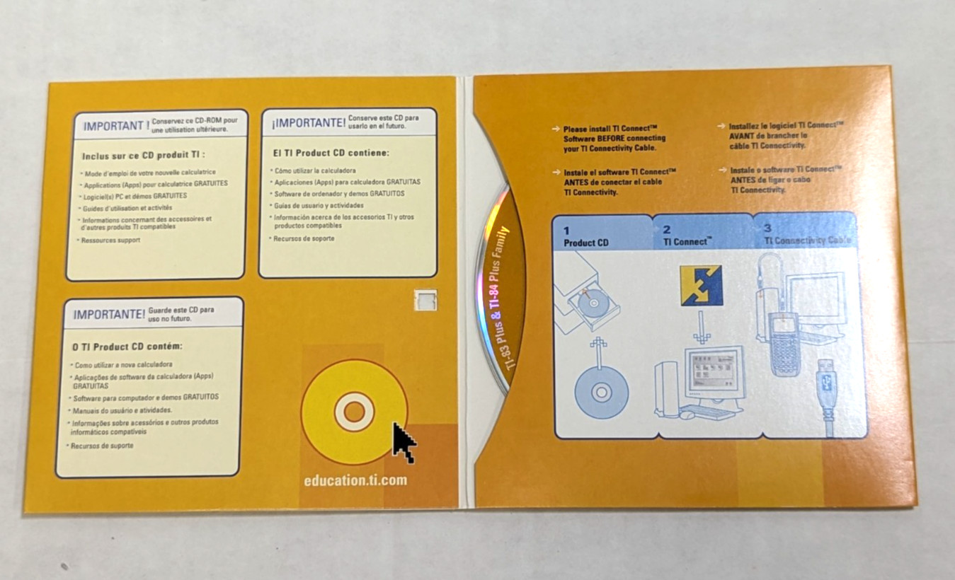 TEXAS INSTRUMENTS TI Graphing Product V. 1.3 PC Software CD TI-83 & 84 Family