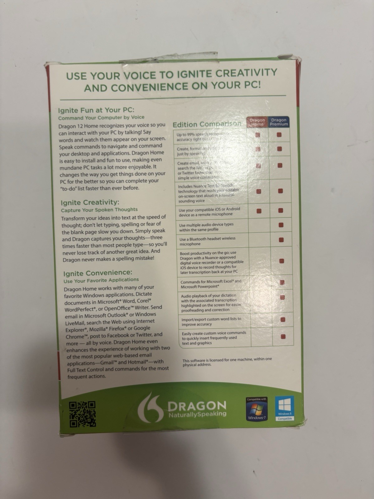 Dragon Naturally Speaking Home Edition version 12 Complete NEW Open Box