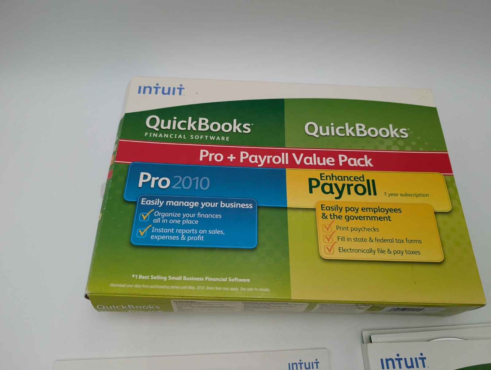 QuickBooks Pro 2010 CD + Payroll License & Product Keys Windows XP 7 INTUIT