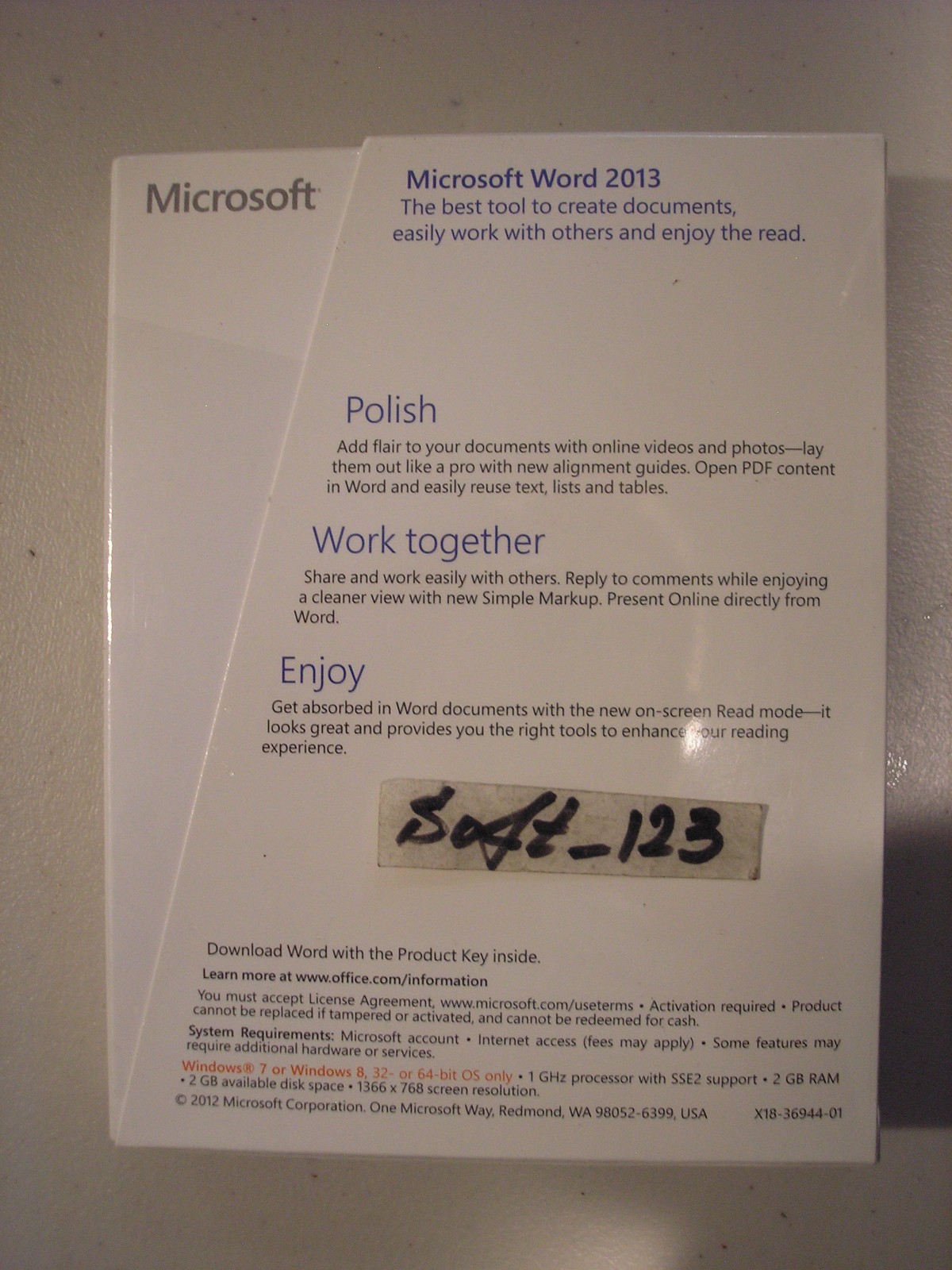 MS Microsoft Office Word 2013 Full English Retail Boxed Version PKC =SEALED=