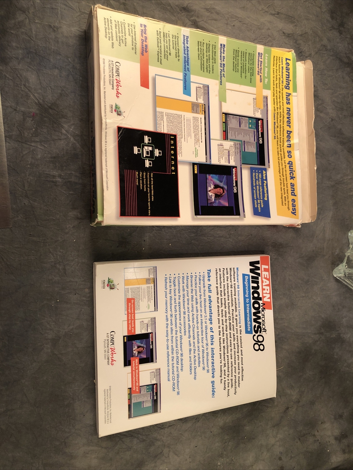 Microsoft Office 98 CD ROM Compu Works Learn Beginning to Intermediate Open Box
