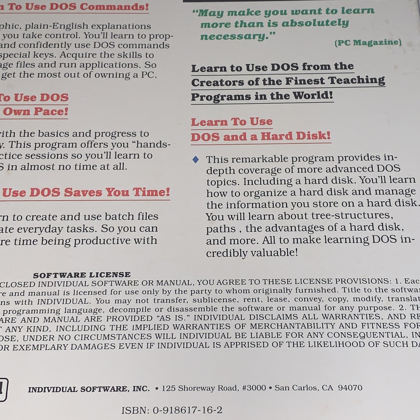 Vintage DOS Computer Based Learning Tools – Learn To Use By Individual Software