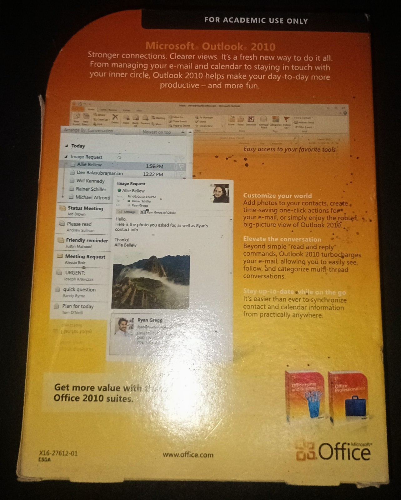Microsoft Office Outlook 2010 (Academic Version) DVD w/ Product Key