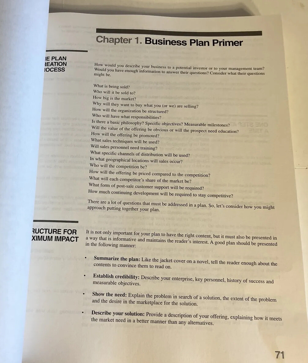 PLANWRITE BUSINESS PLAN WRITER DELUXE. 520 Pages PB & CD 2000. Book Is Clean. de
