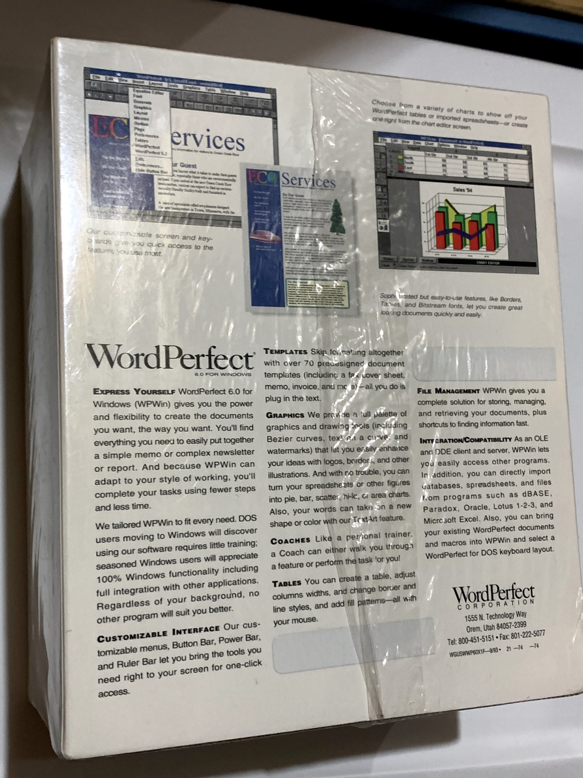 WordPerfect Upgrade 6.0a For Windows 3.1 Unused New Sealed Box