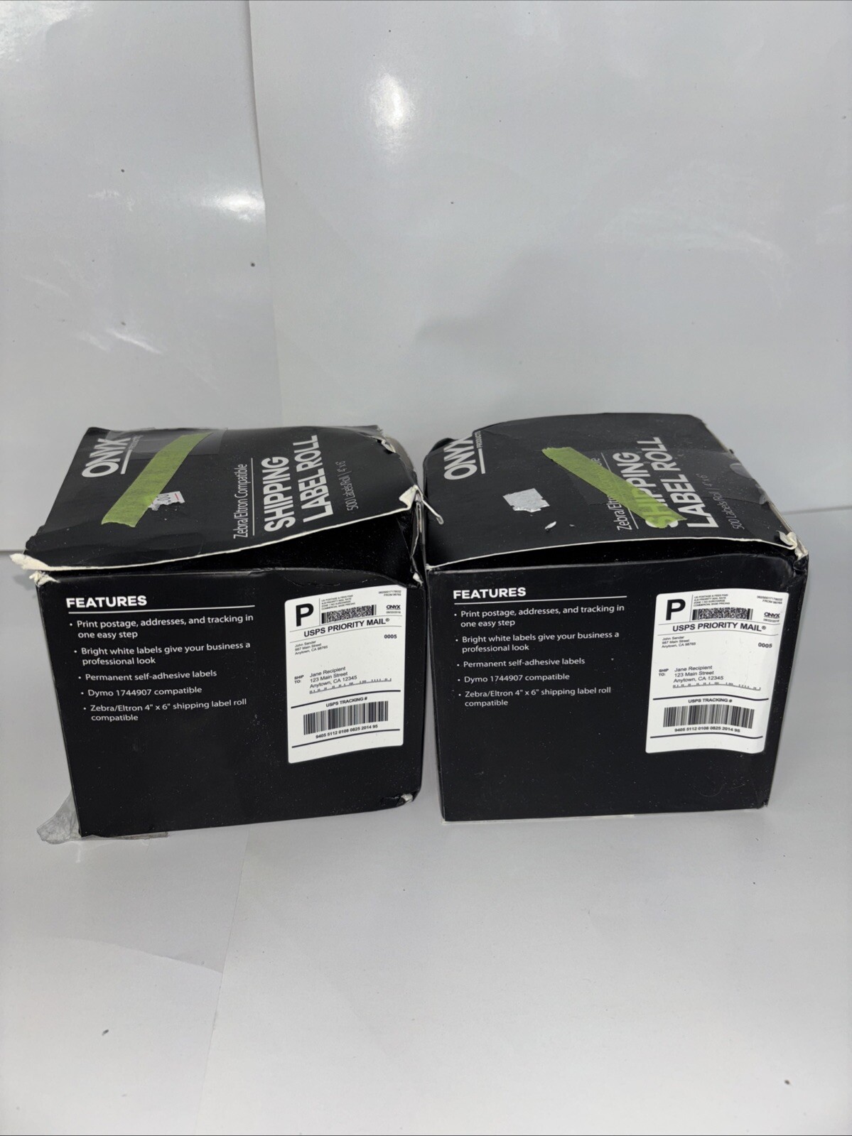 Onyx Shipping Label Roll 500 per roll 4″ x 6″lot Of 2
