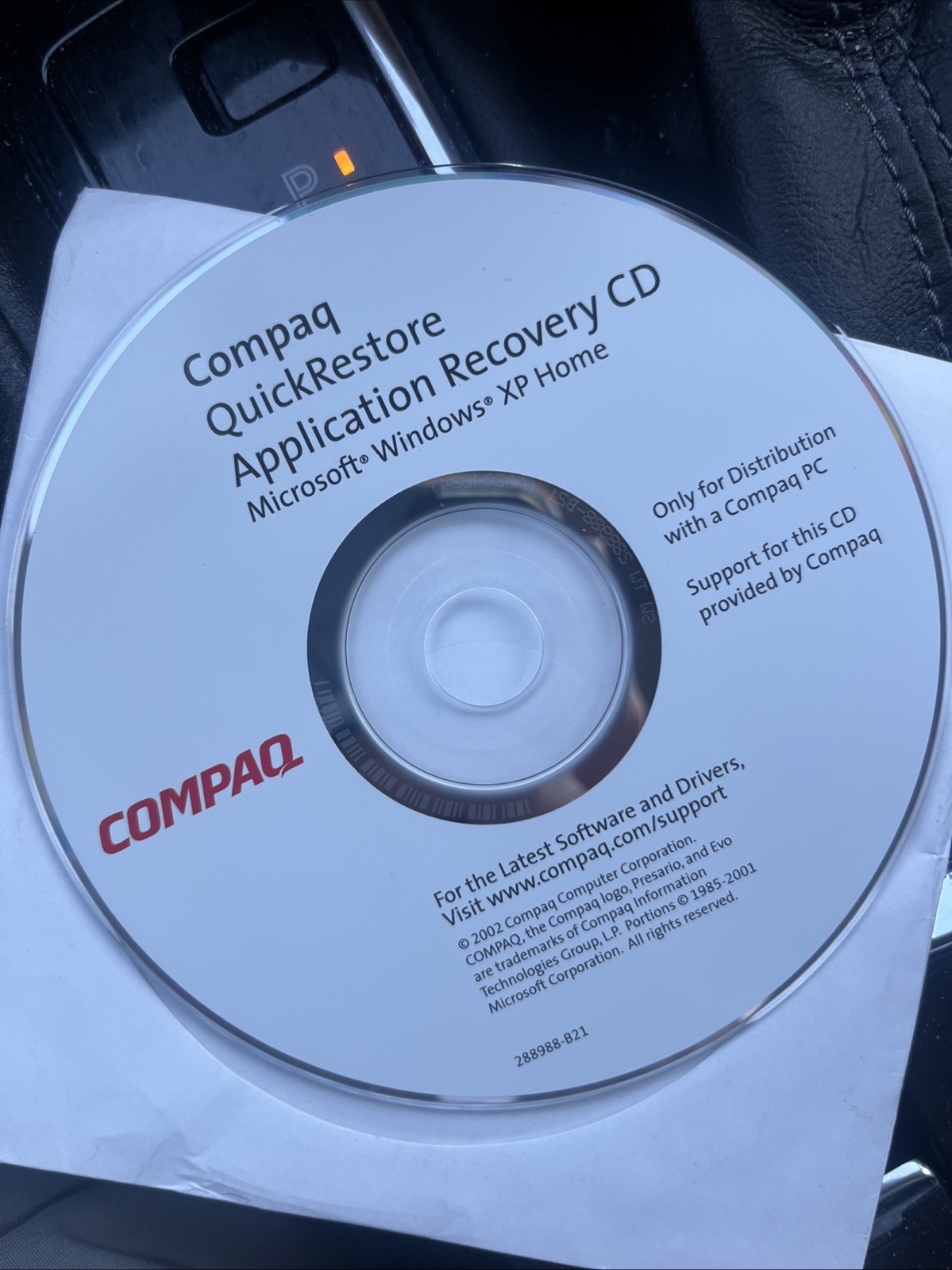 Compaq QuickRestore Application Recovery PC Software