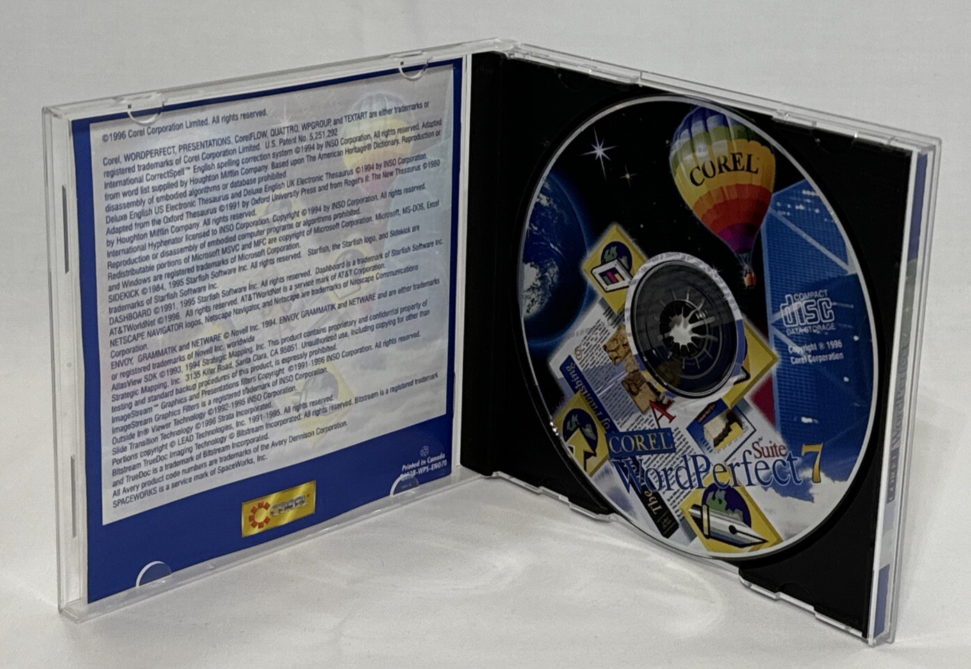 COREL Clipart/WordPerfect Suite 7 CD Windows 3.1/95/Me & Manuals – Vintage 1995