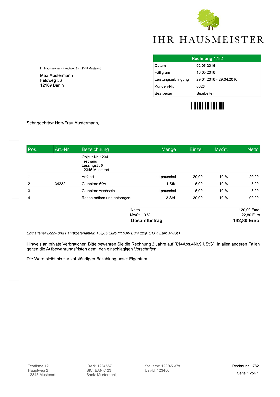 Invoice Program for Janitors, Janitorial Services, Facility Management Software