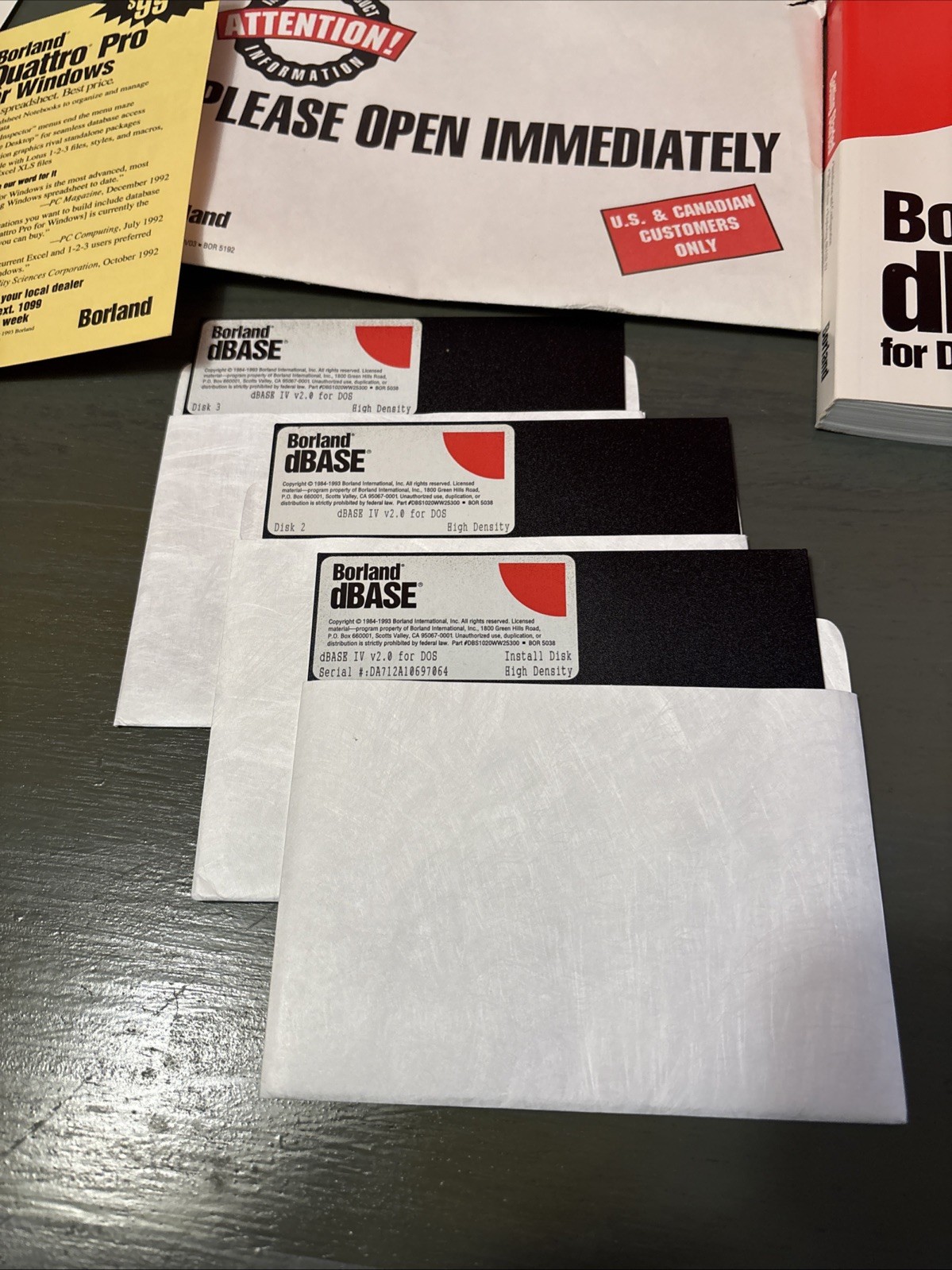 Borland ® dBase IV Version 2.0 Database – 1993 DOS For IBM PCs –
