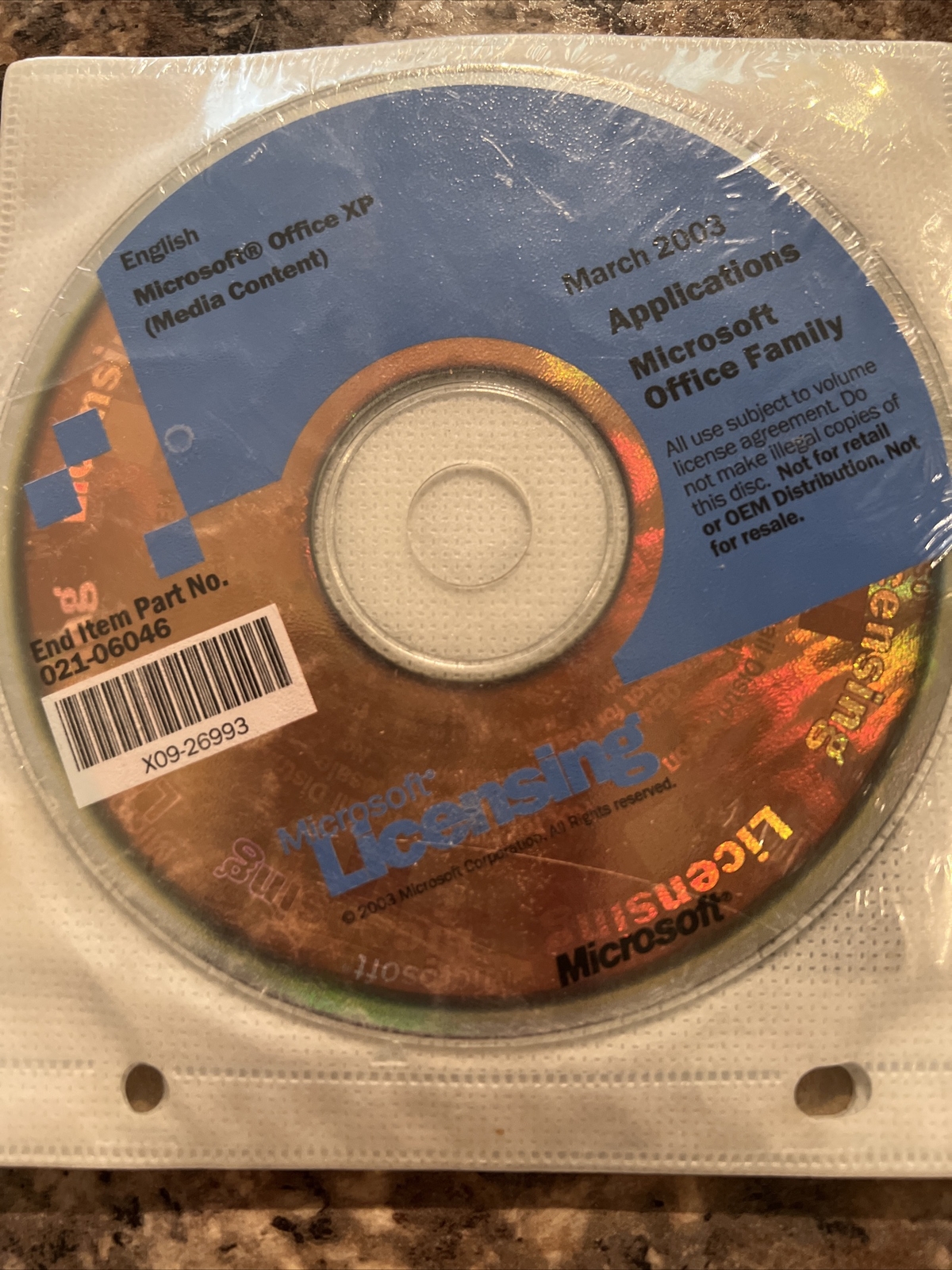 Microsoft Office XP March 2003 Application, Microsoft office family￼. English