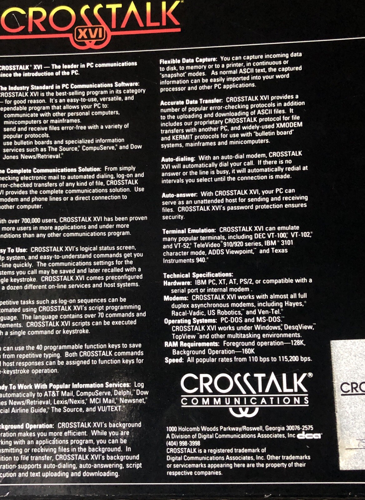 Crosstalk XVI Data Communication Software Version 3.7