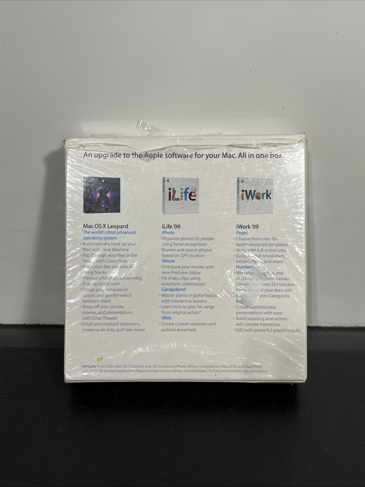 Apple Box Set OS X Leopard, iLife, iWork MB997Z/A 2009 Complete