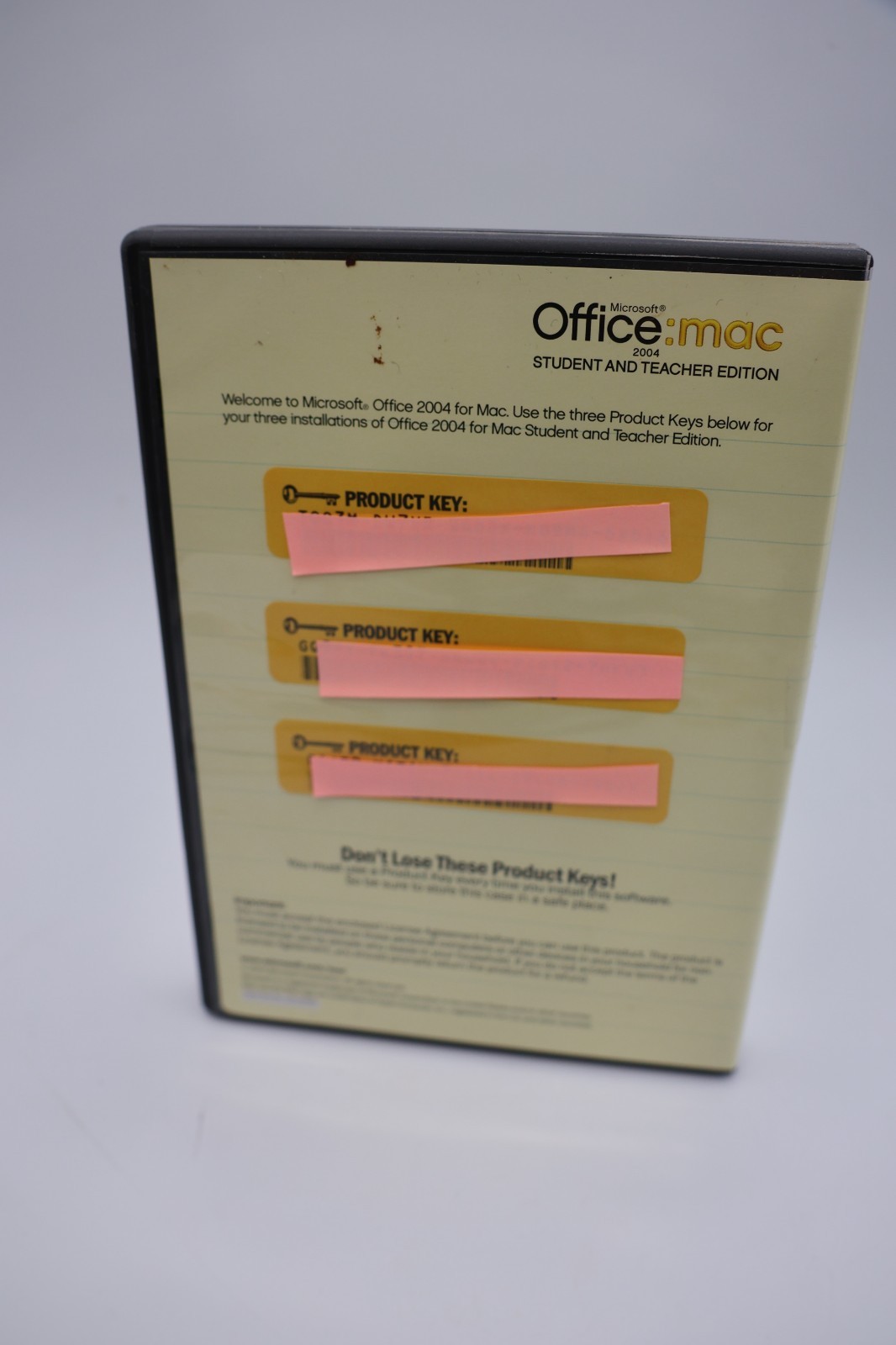 Microsoft Office Mac 2004 Student and Teacher Edition Booklet 3 Keys Software